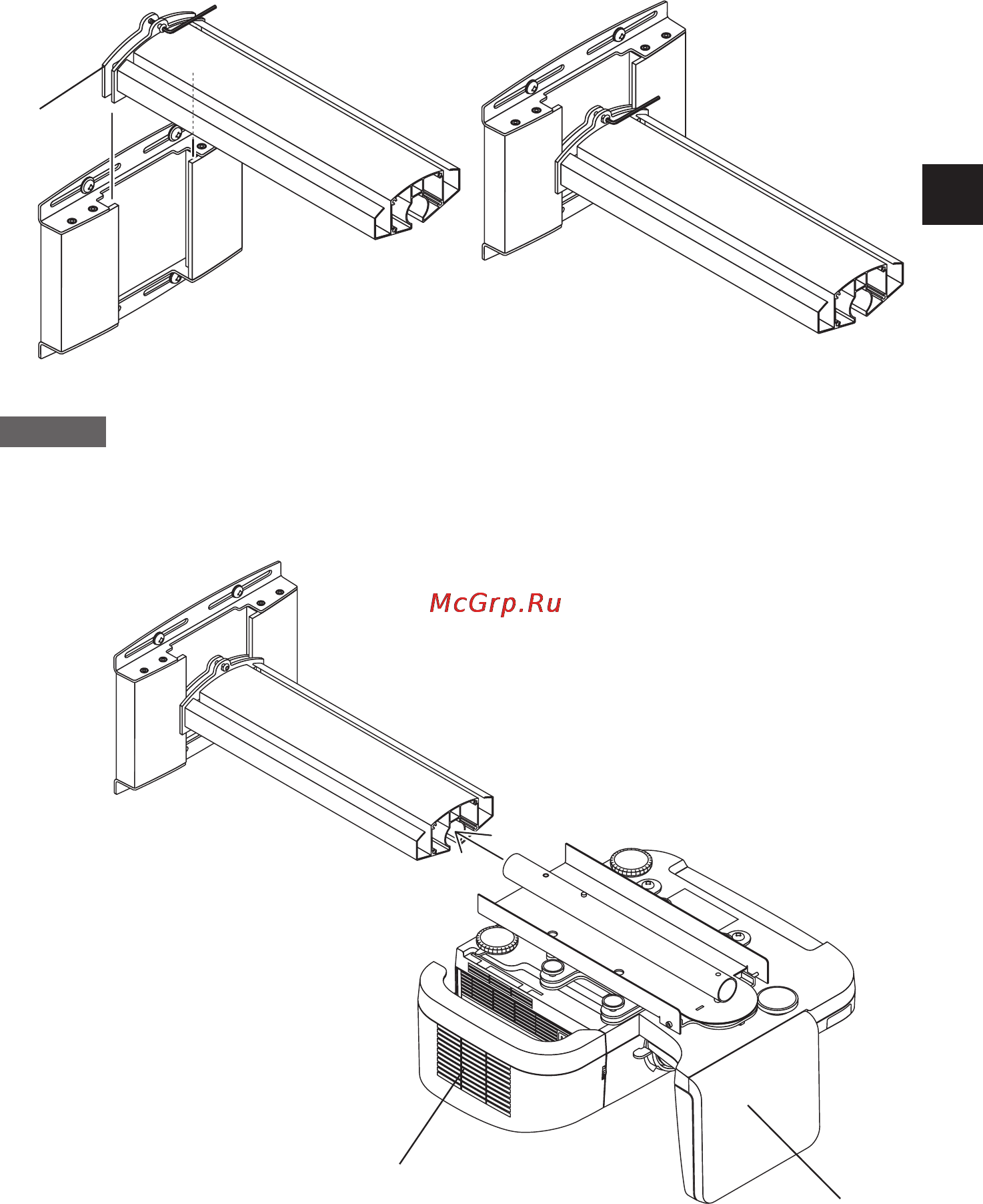 Nec U310W [25/192] Den arm am wandadapter befestigen