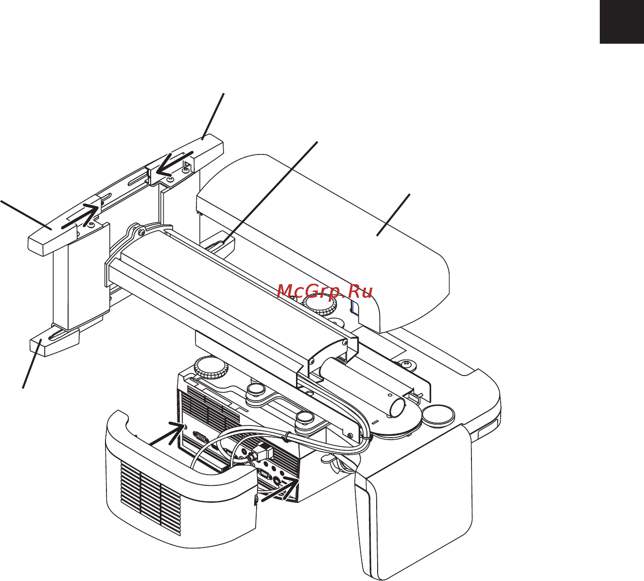 Nec U310W [47/192] Mise en place des couvercles de l adaptateur du projecteur
