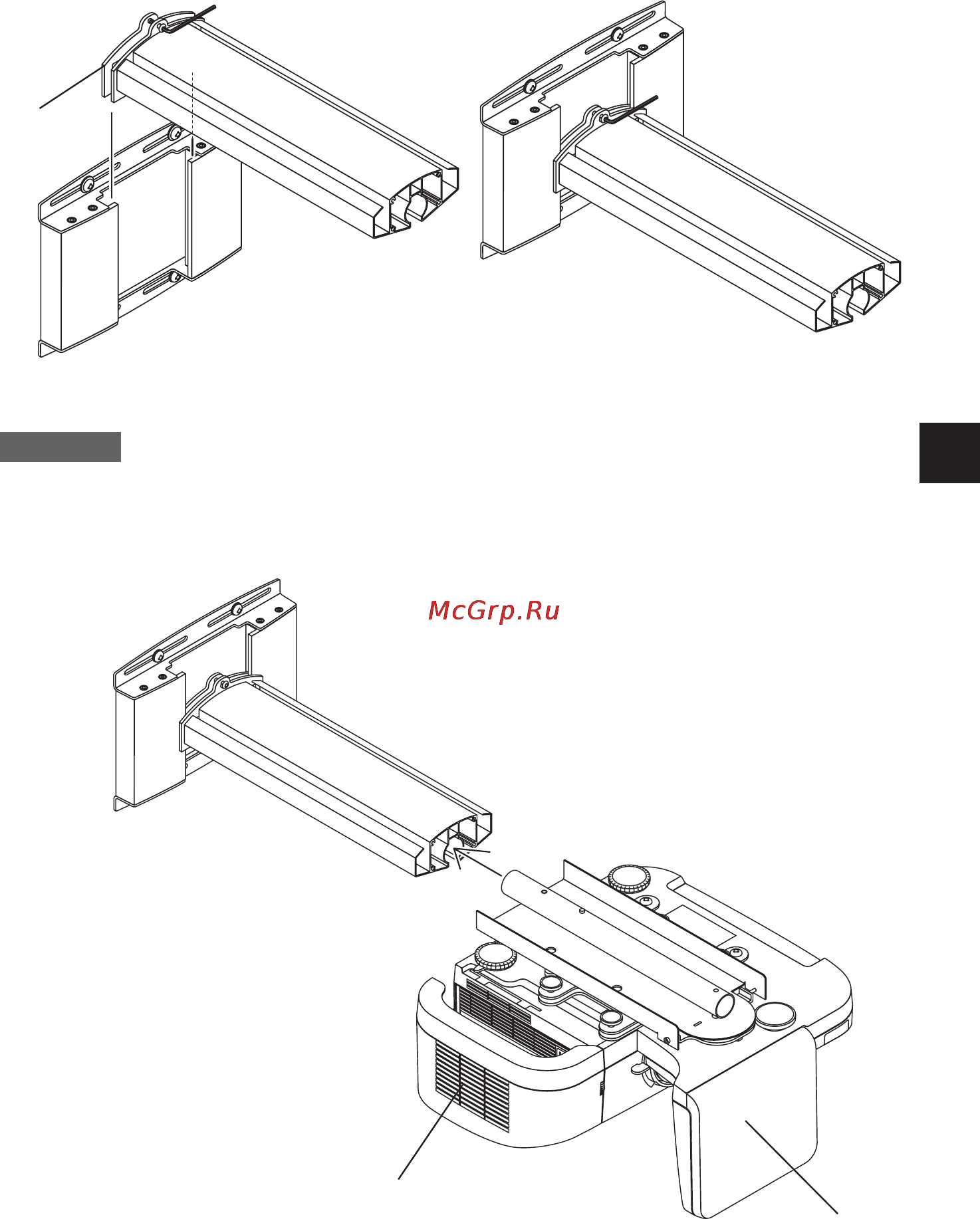 Nec U310W [73/192] Coloque el brazo en el adaptador de pared