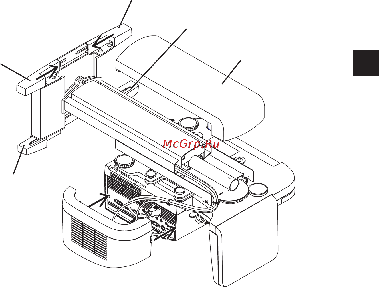Nec U310W [79/192] Coloque las cubiertas del adaptador del proyector y del adaptador de pared
