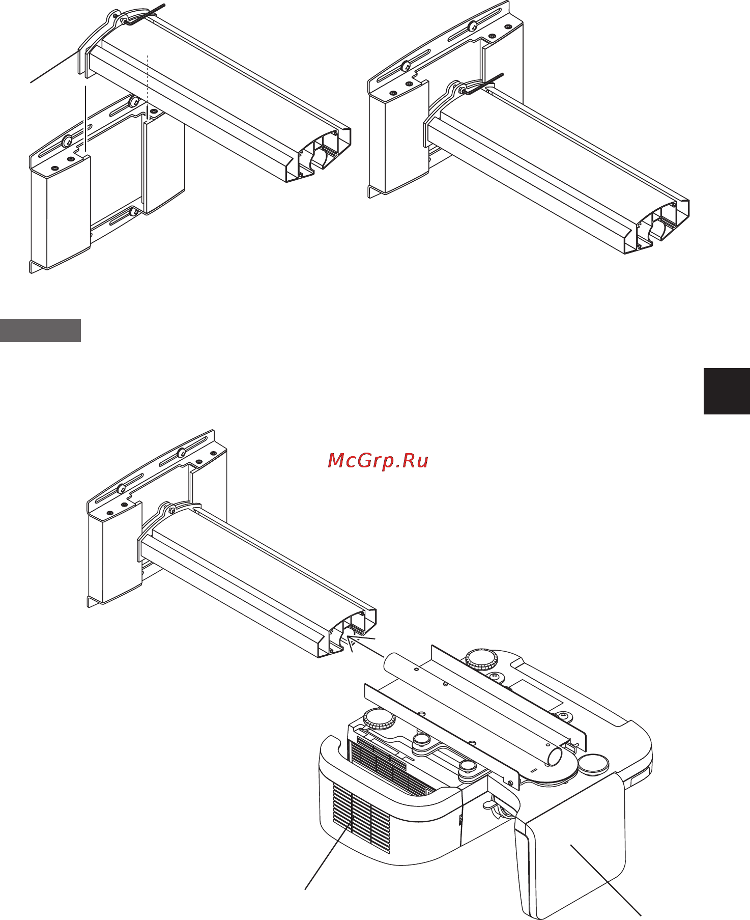 Nec U310W [89/192] Instale o braço no adaptador de parede