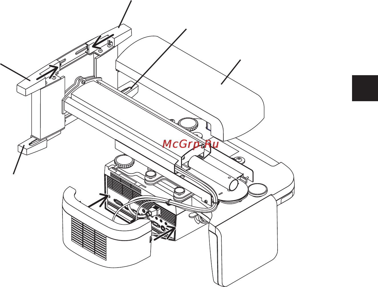 Nec U310W [95/192] Instale as coberturas do adaptador de projetor e do adaptador de parede