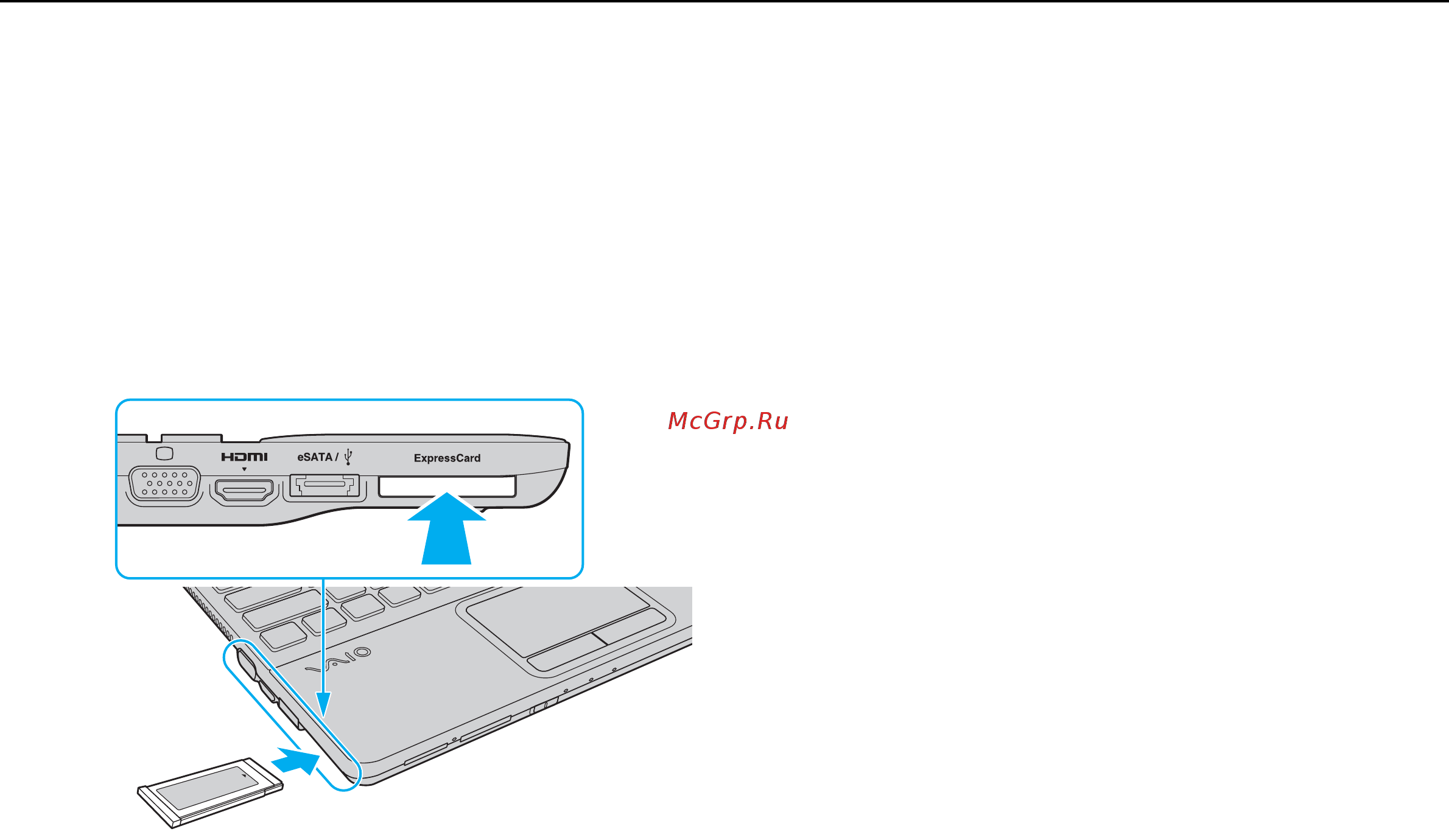 Sony VAIO VPCEB4J1R/BQ [55/167] Процедура установки модуля expresscard