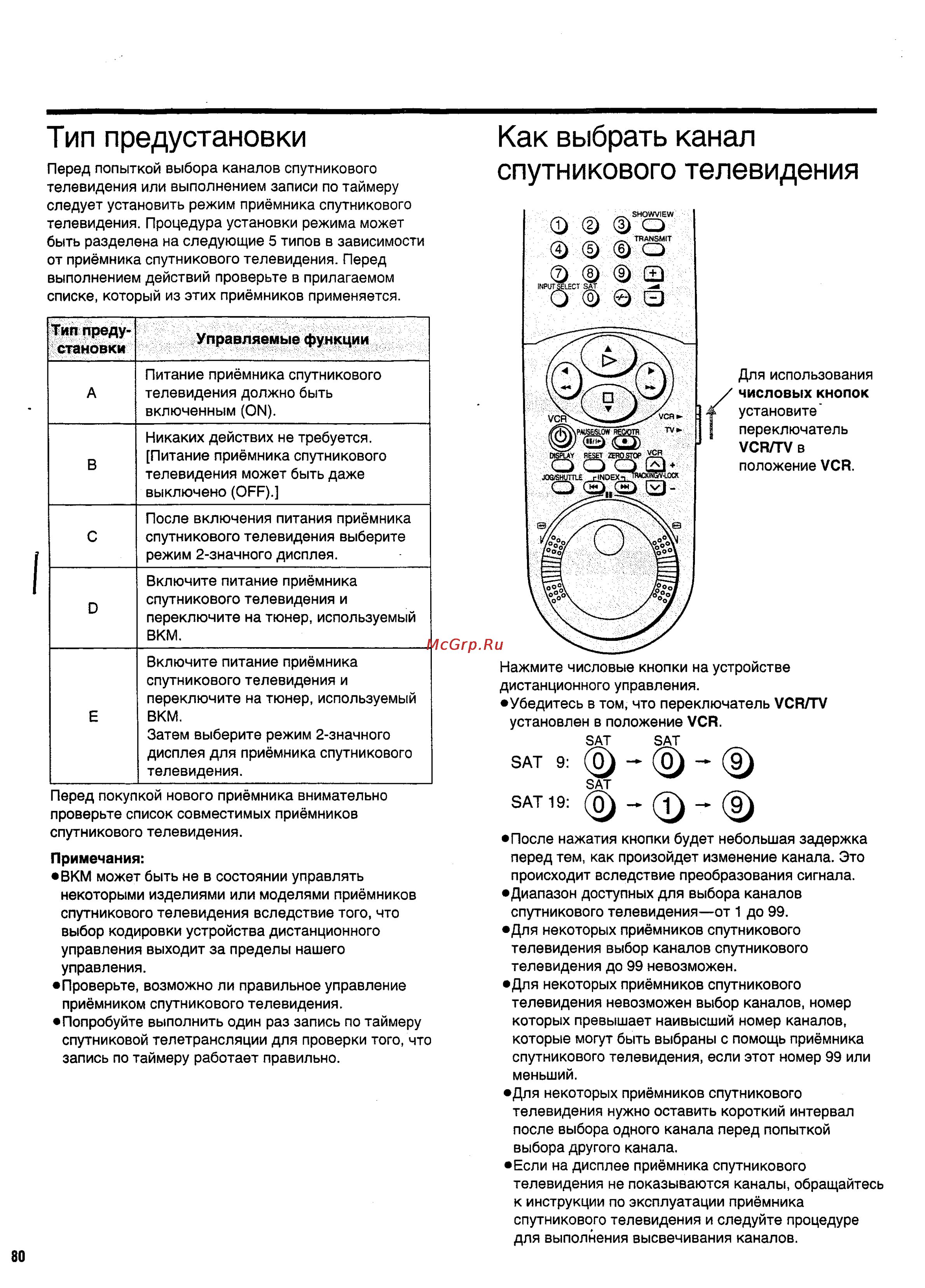 Panasonic NV-HS950EE [24/57] Как выбрать канал спутникового телевидения