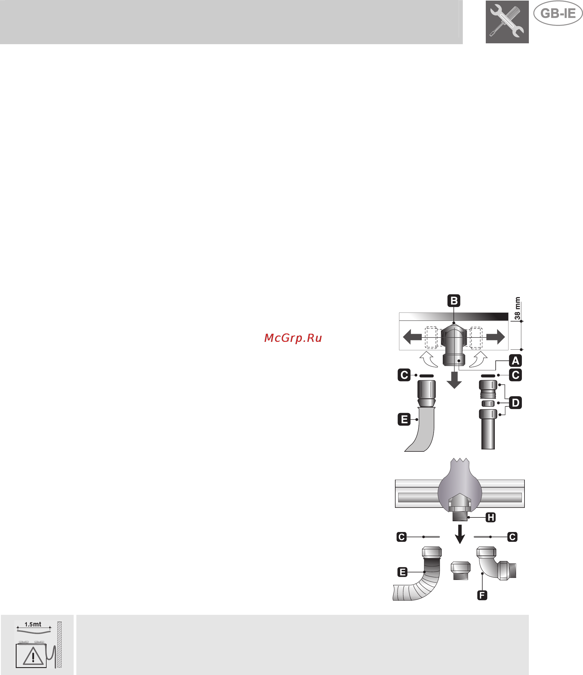 Smeg P705VT [6/14] Gas connection