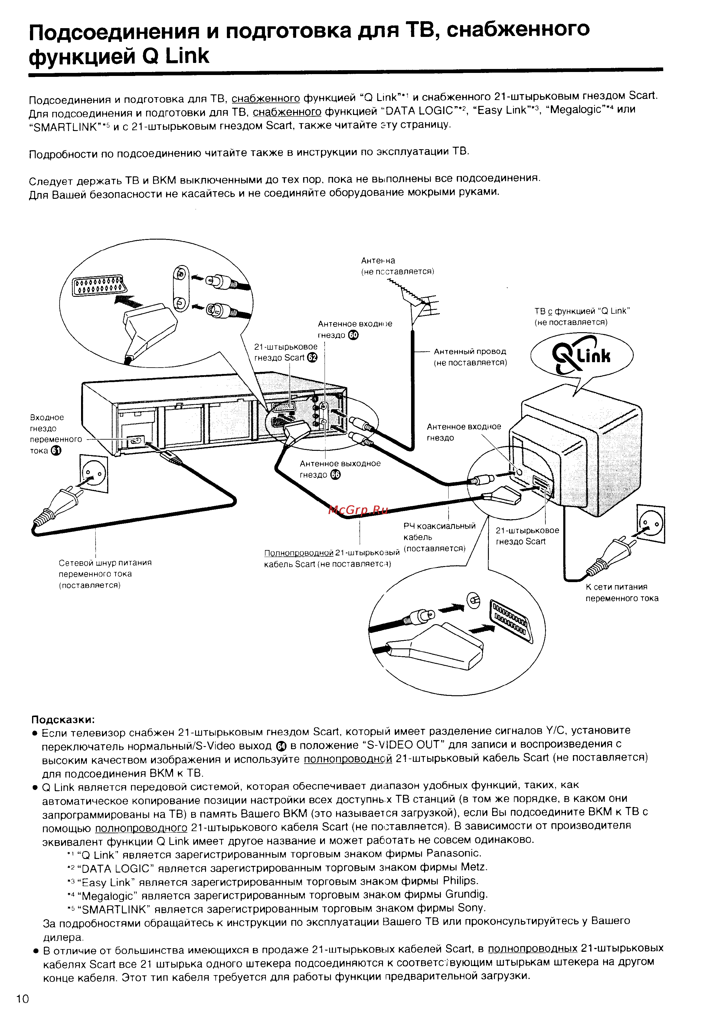 Panasonic NV-HS860EE [10/60] Подсоединения и подготовка для тв снабженного функцией q link