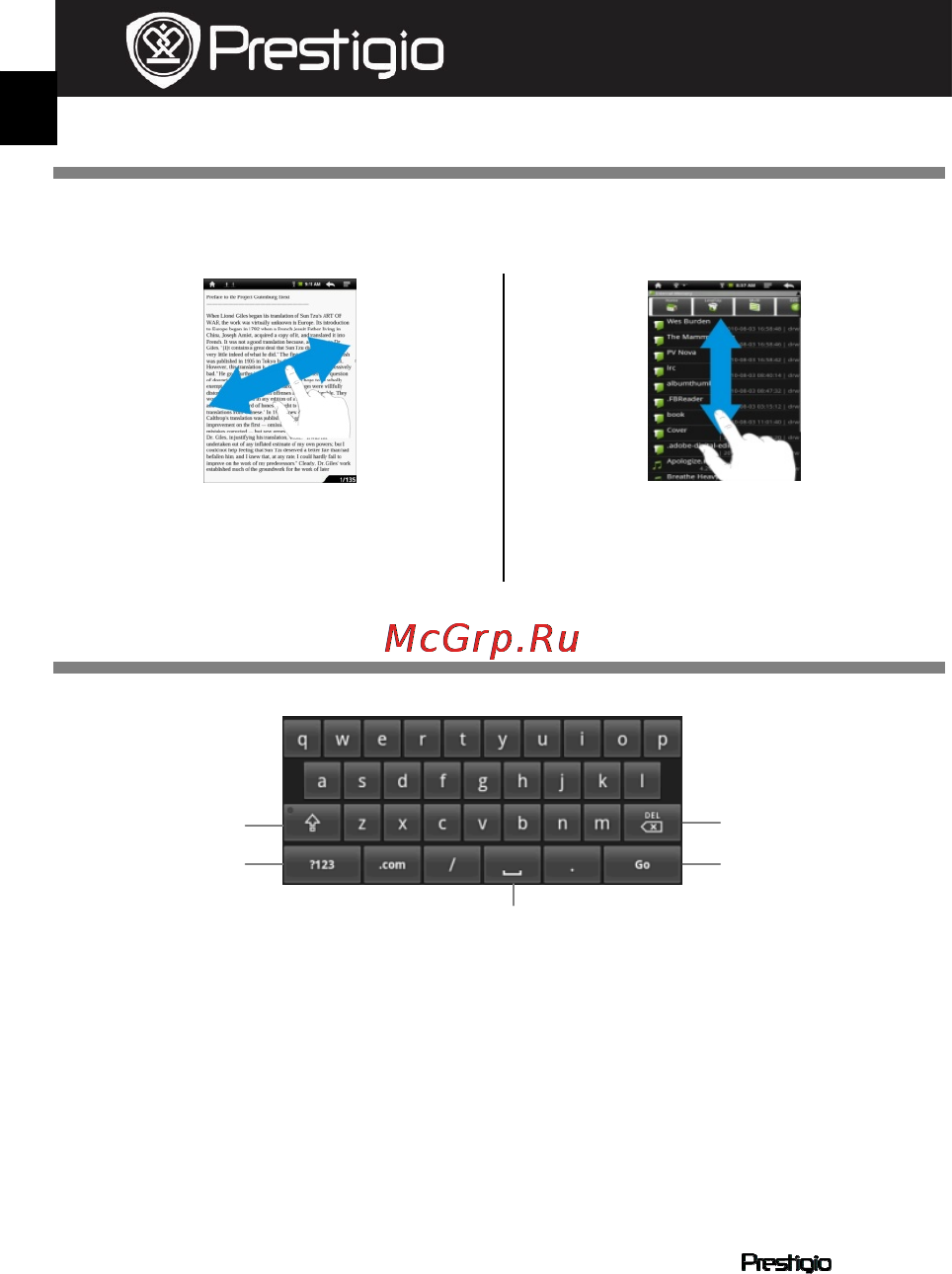 Prestigio PMP3074B [28/145] Benutzung der tastatur