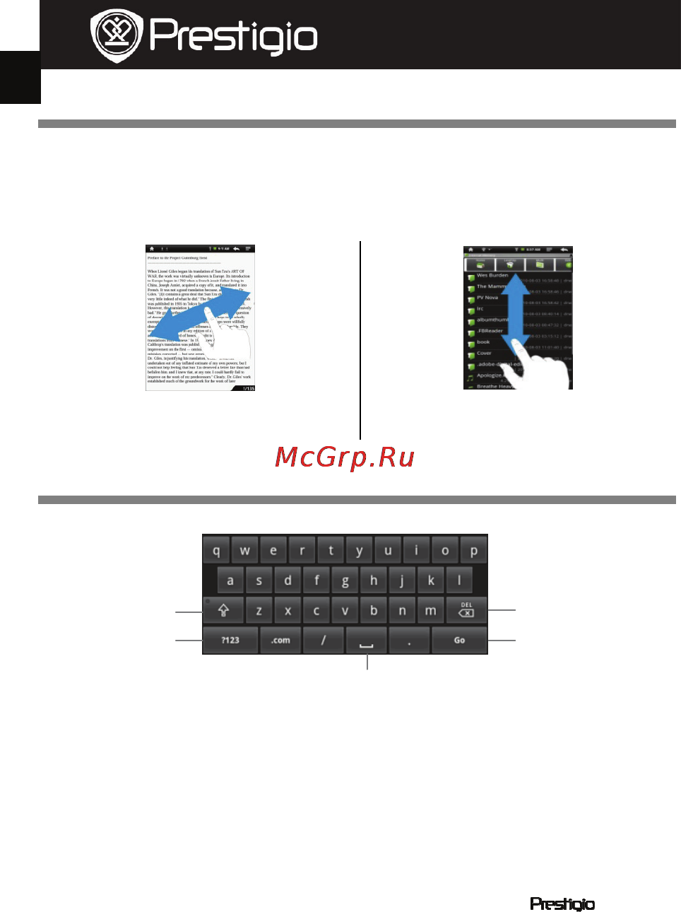 Prestigio MultiPad PMP3084B [59/115] A billentyűzet használata