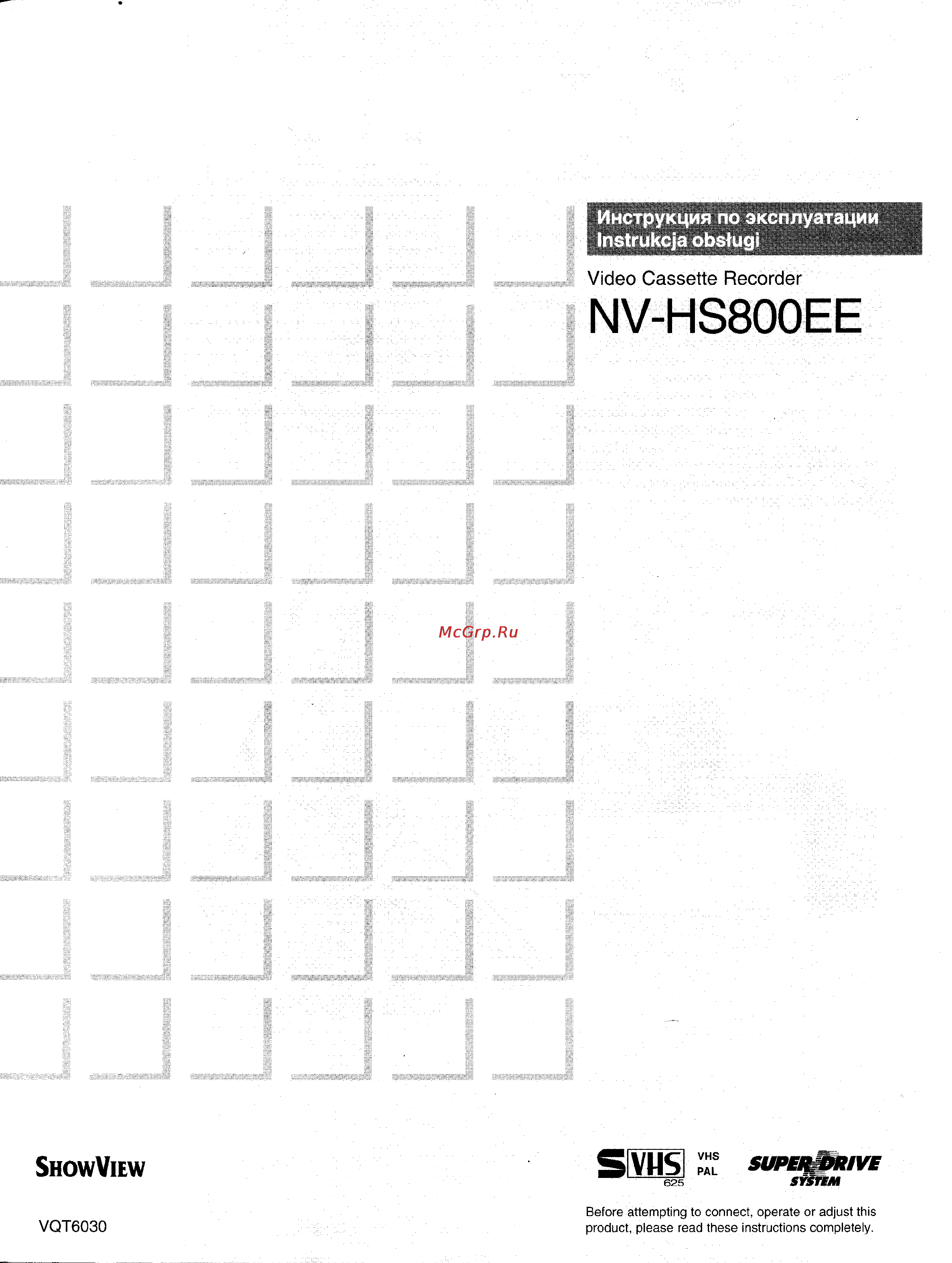 Panasonic NV-HS800EE Инструкция по эксплуатации онлайн