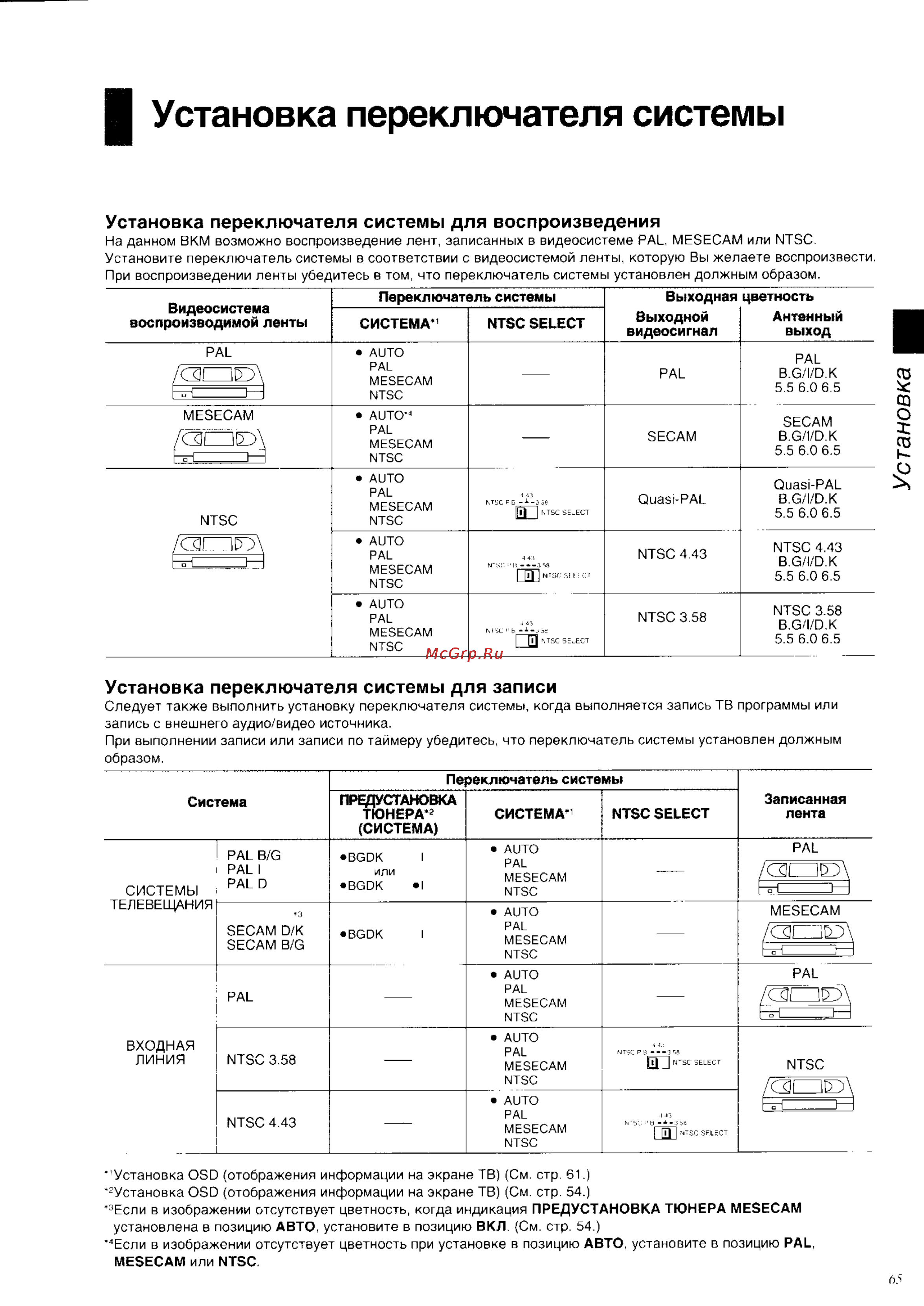 Panasonic NV-HD680AM [23/43] Установка переключателя системы