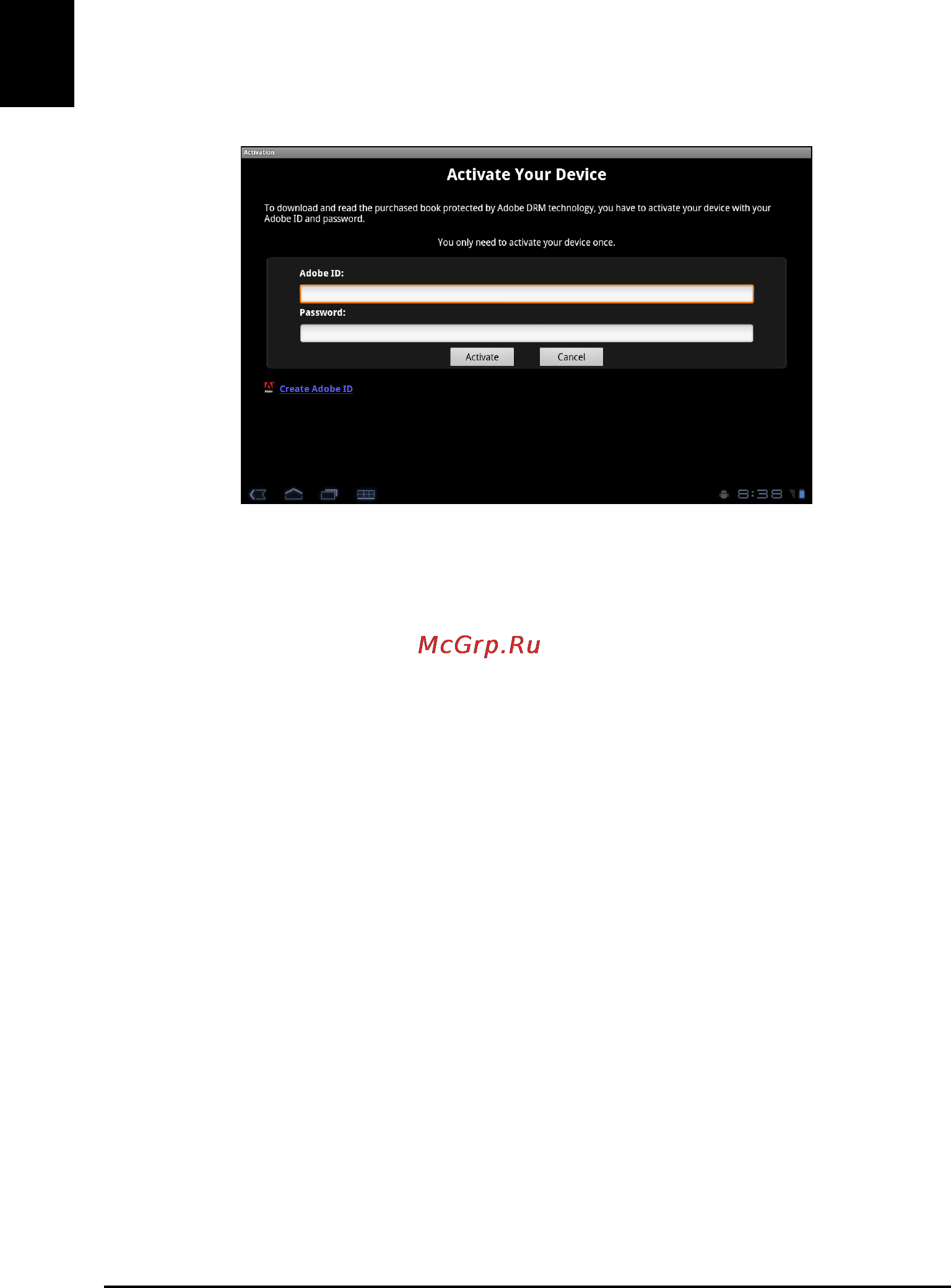 Acer ICONIA TAB W500 [56/90] Ввод adobe id