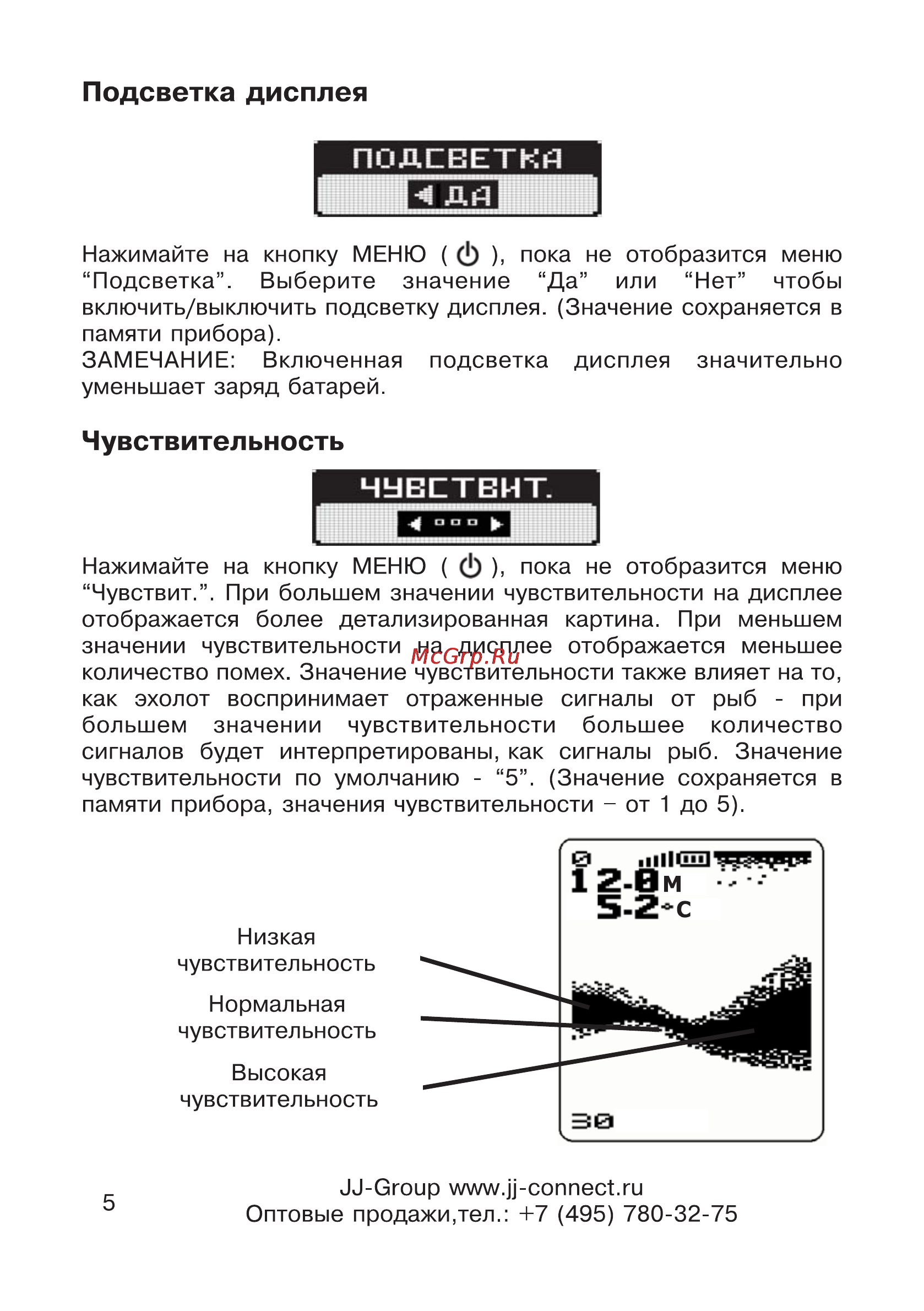 JJ-Connect Fisherman 200 [5/14] Чувствительность