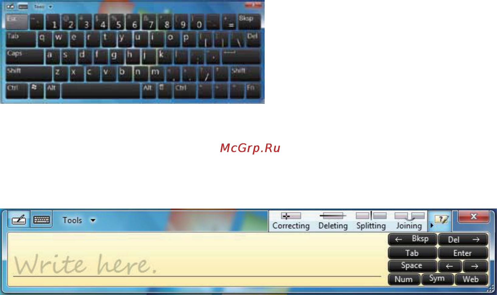 Viewsonic 10S 3G [30/44] Панель сенсорного ввода