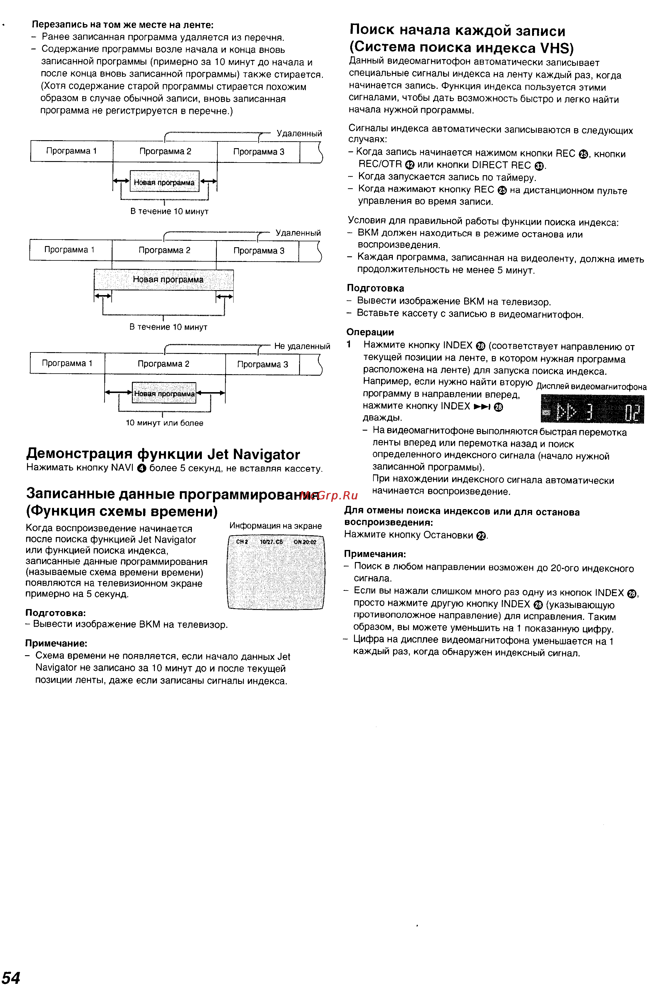 Panasonic NV-FJ730 Series [25/31] Записанные данные программирования функция схемы времени