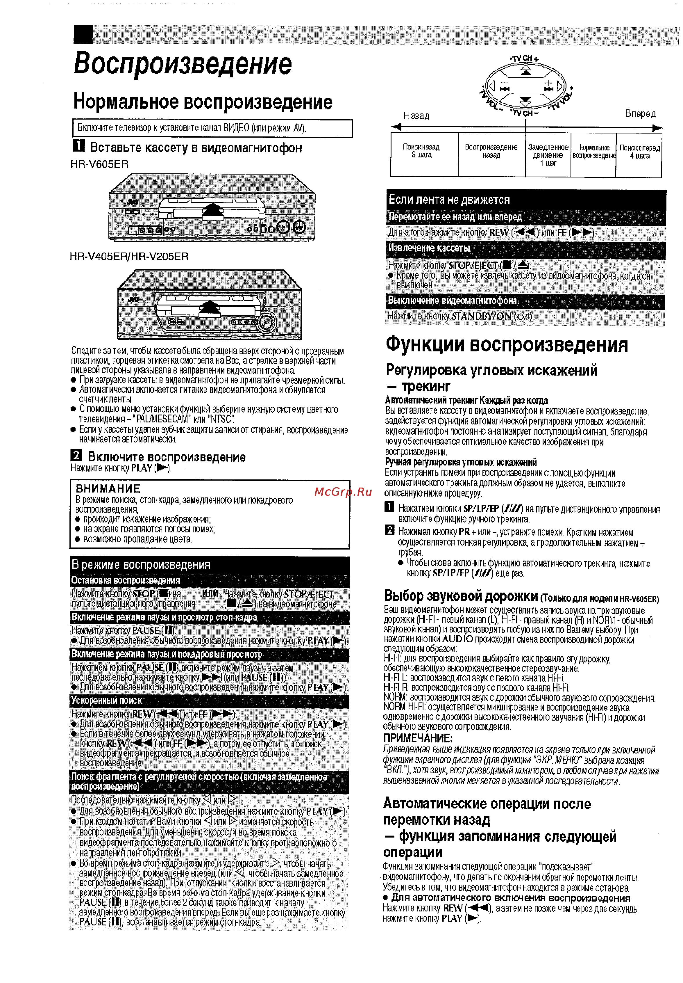 JVC HR-V605ER [6/16] Воспроизведение