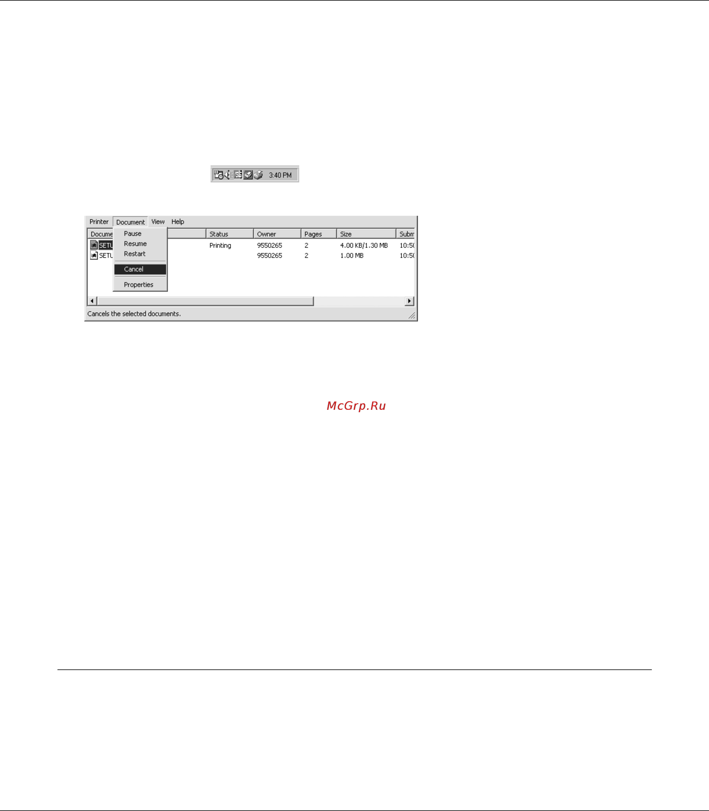 Epson М1200 [48/146] Отмена печати в окне epson status monitor 3 для модели aculaser m1200 epl 6200l