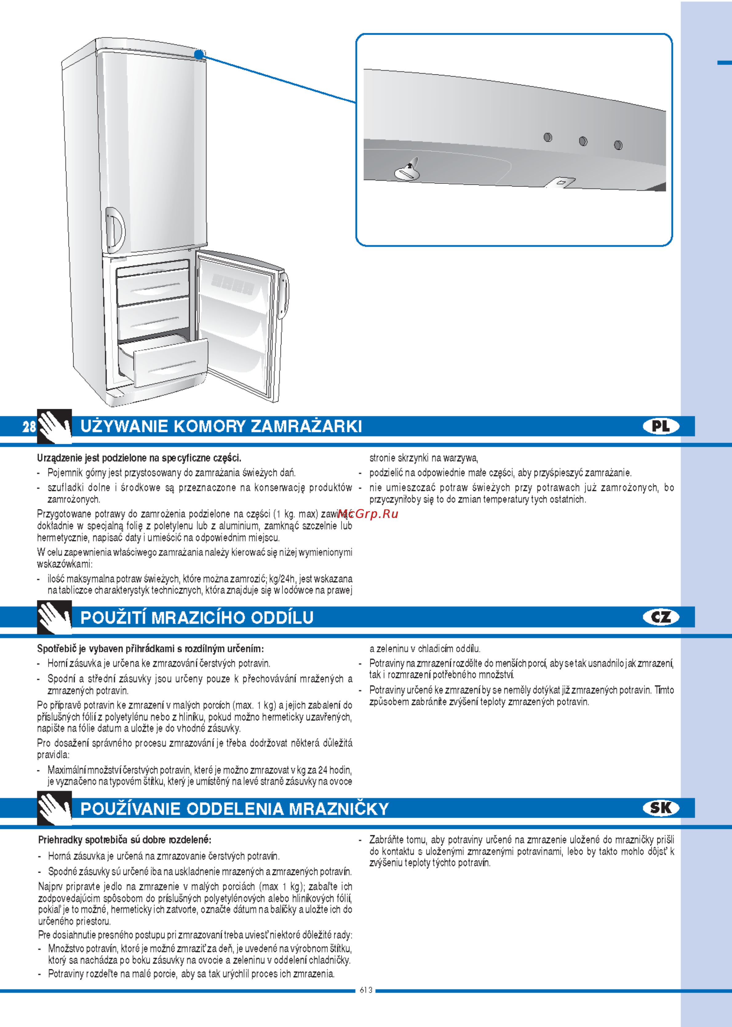 Ardo CO 2610 SHY [28/44] Pouziti mraziciho oddilu
