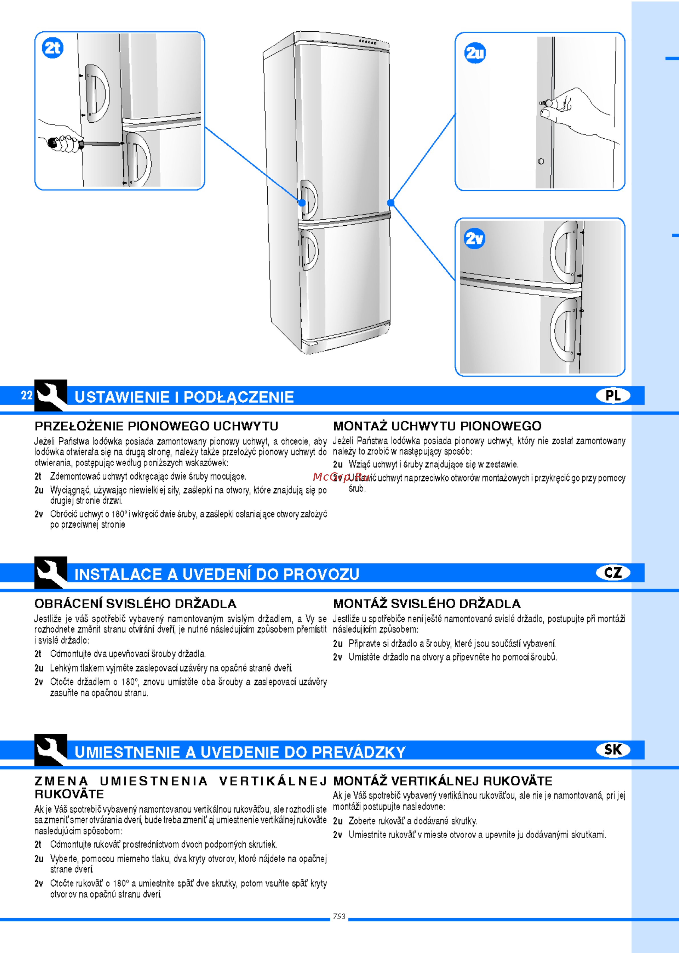 Ardo COF 2110 SAE [22/56] Instalace a uvedeni do provozu