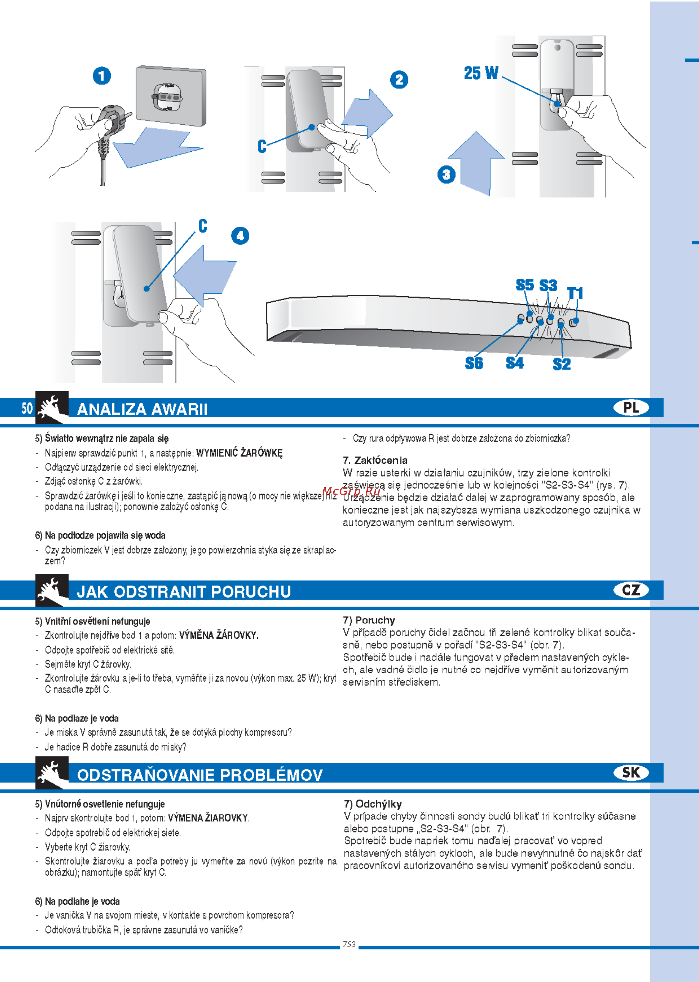 Ardo COF 2110 SAE [50/56] Jak odstranit poruchu