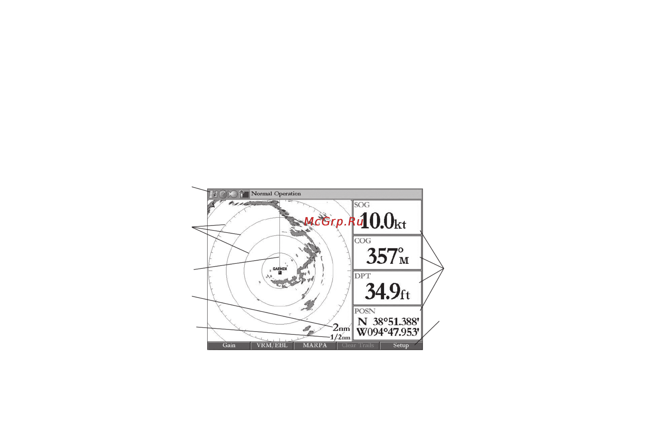 Garmin GMR 18 [6/32] Вид страницы радара