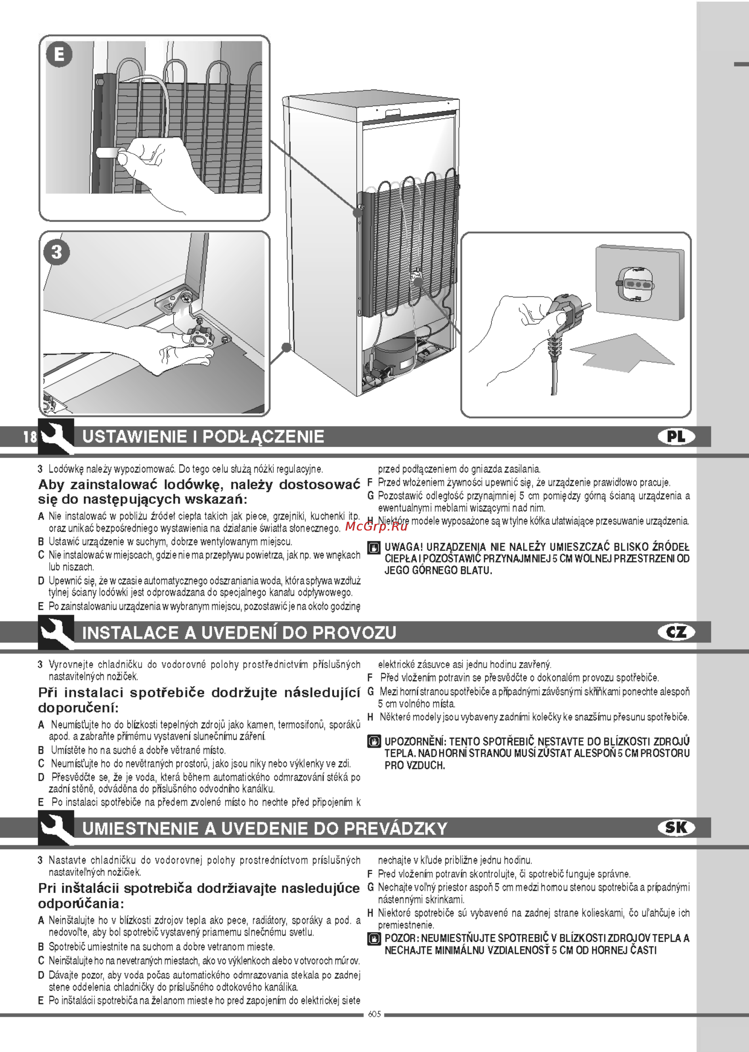 Ardo FR 12 SA [18/40] Instalace a uvedení do provozu