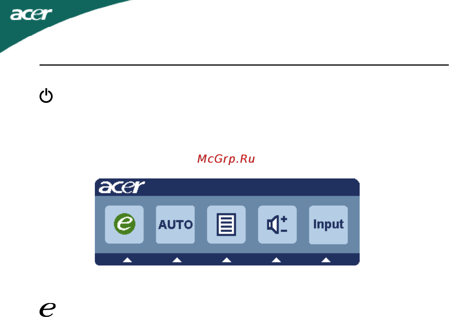 Acer P226HQLBD [14/23] Элементы управления для пользователя