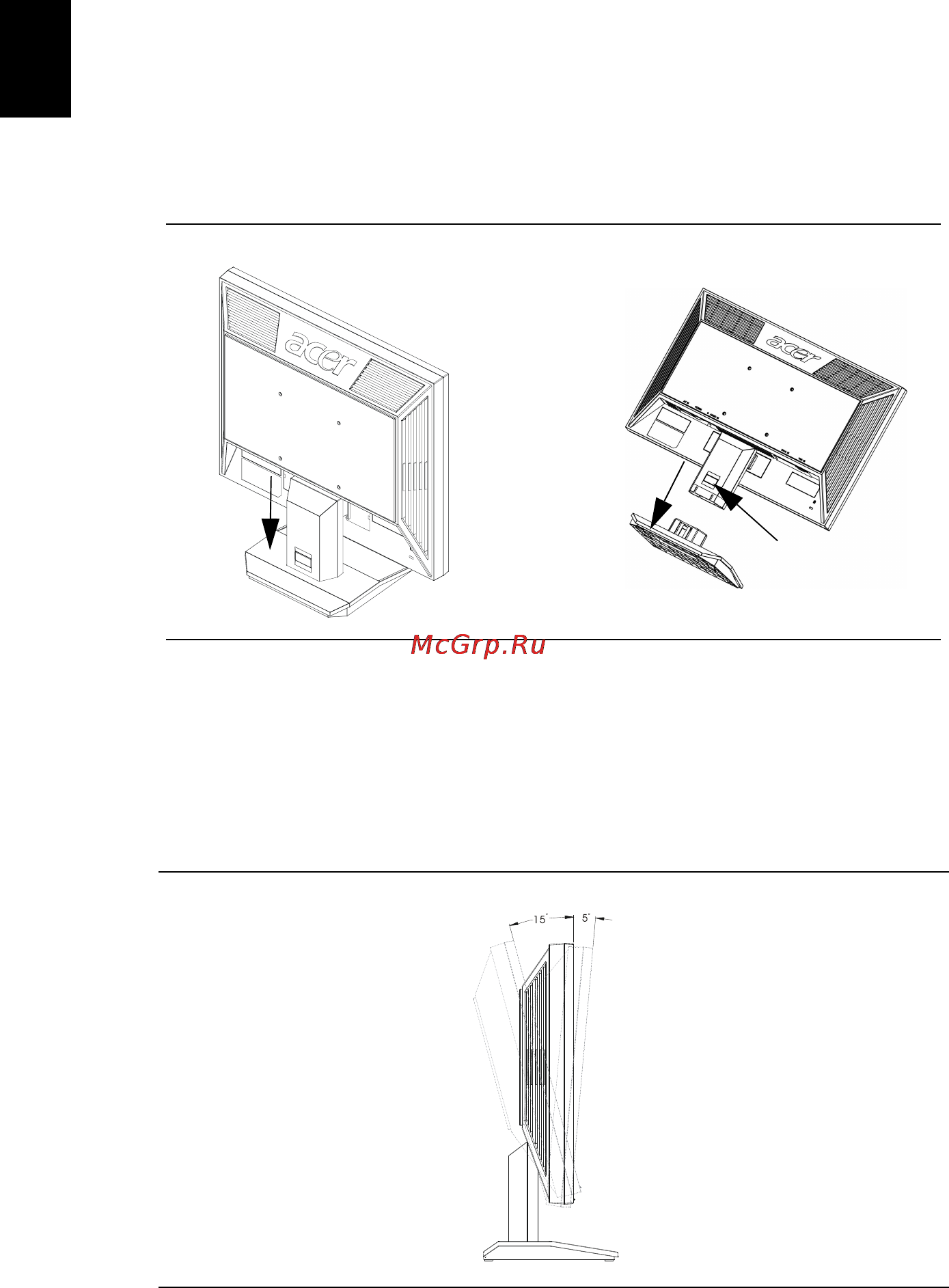 Acer V193HQB [16/28] Óñòàíîâêà è îòñîåäèíåíèå îñíîâàíèø