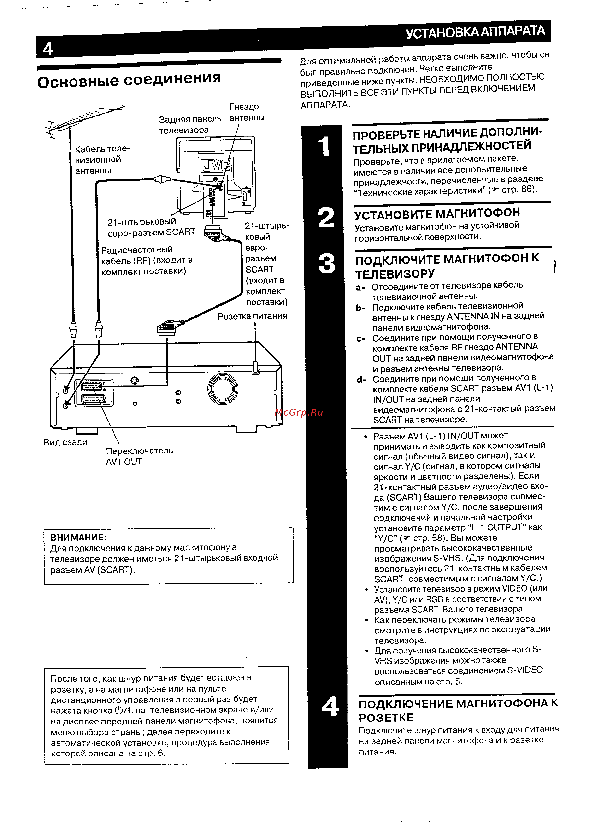 JVC HR-DVS2EU [4/79] Основные соединения