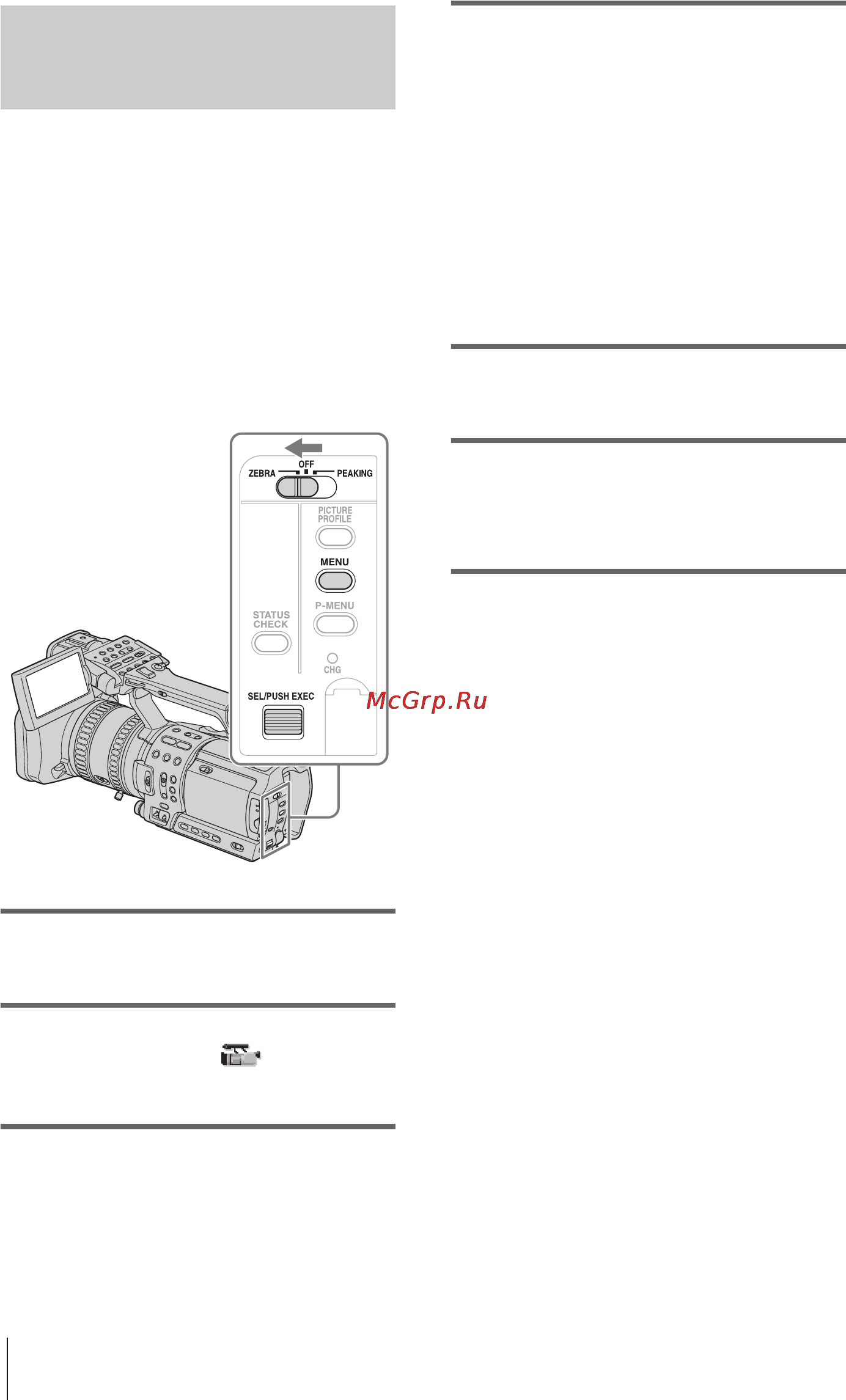 Sony HDR-FX1E [34/132] Отображение полосатого узора для настройки яркости