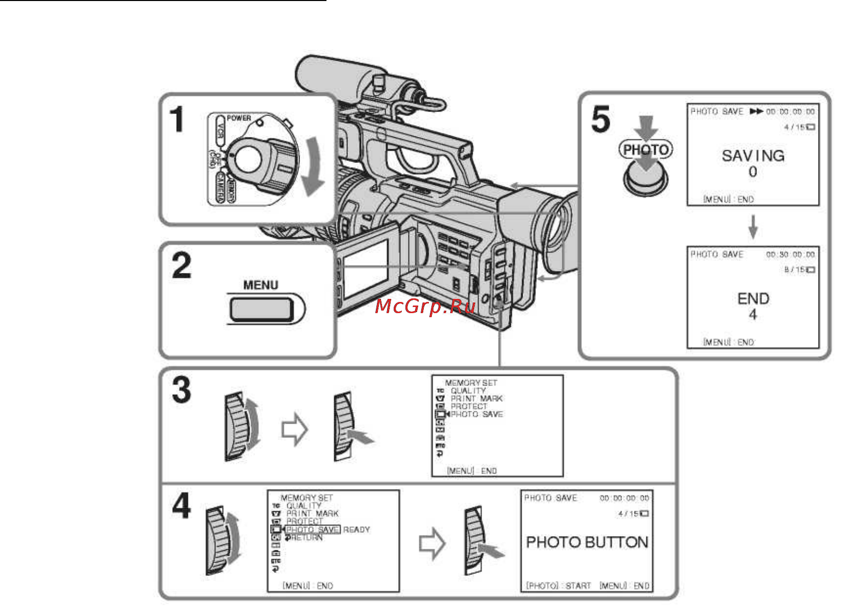 Sony DSR-PD170P [100/139] Просмотр неподвижного изображения memory photo playback