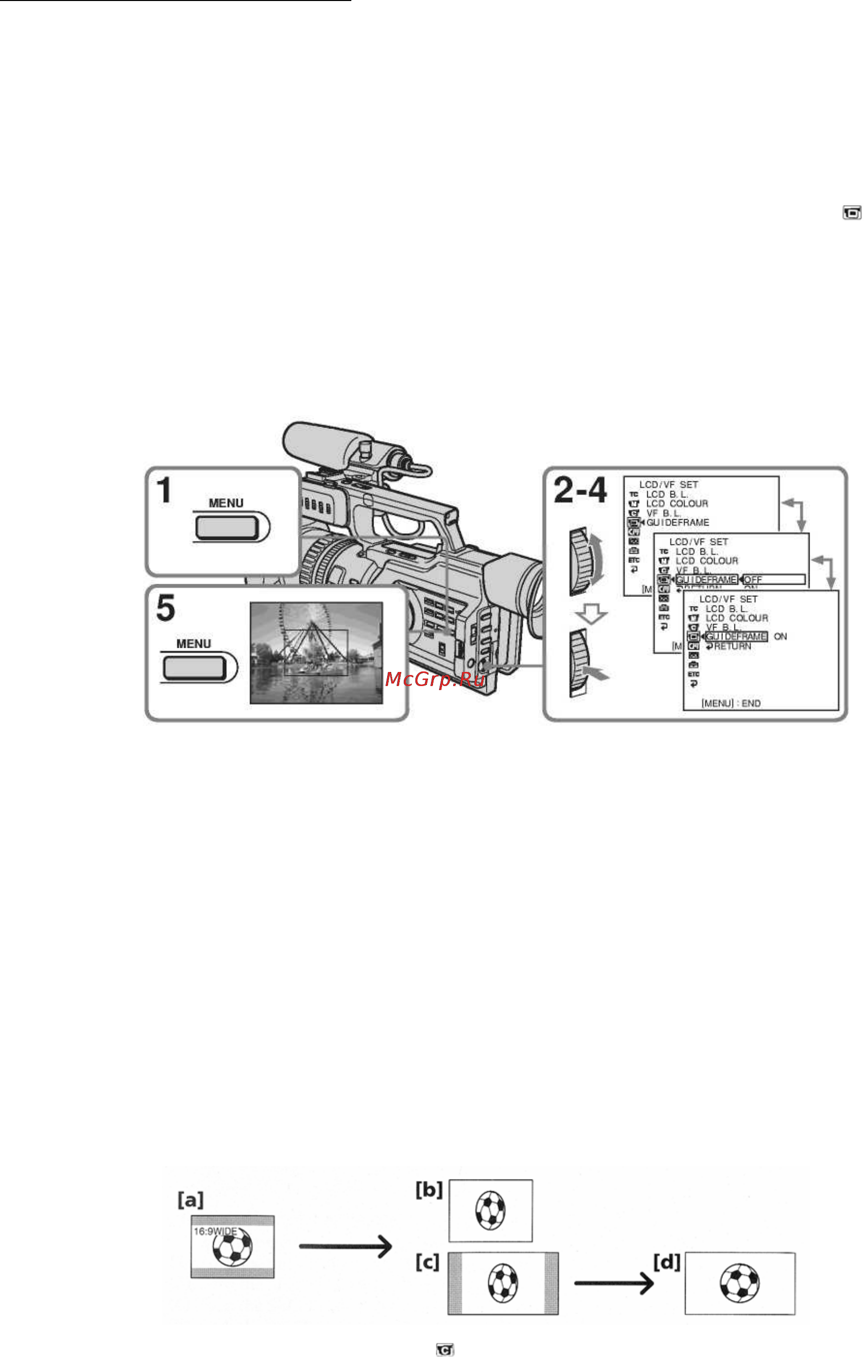 Sony DSR-PD170P [32/139] Использование широкоэкранного режима