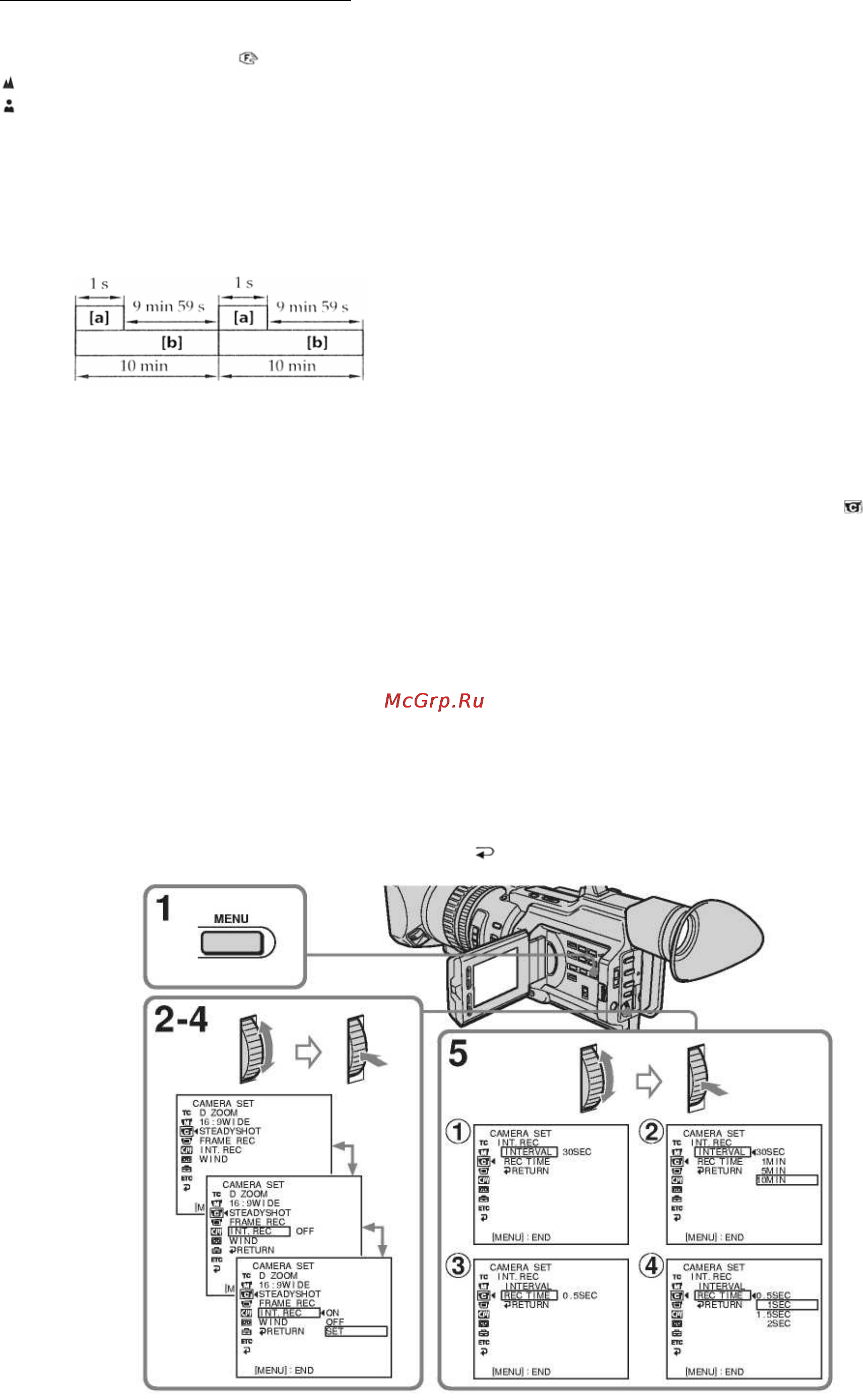 Sony DSR-PD170P [49/139] Запись через определенные интервалы interval recording