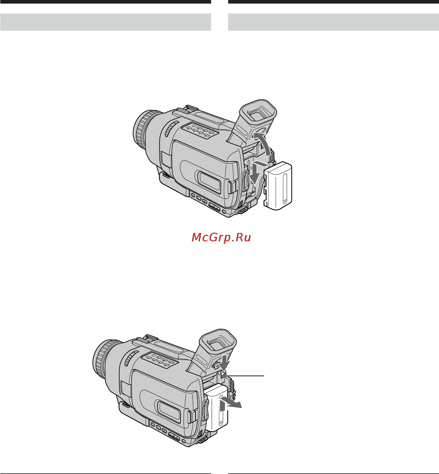 Sony DCR-TRV740E [18/288] Установка батарейного блока
