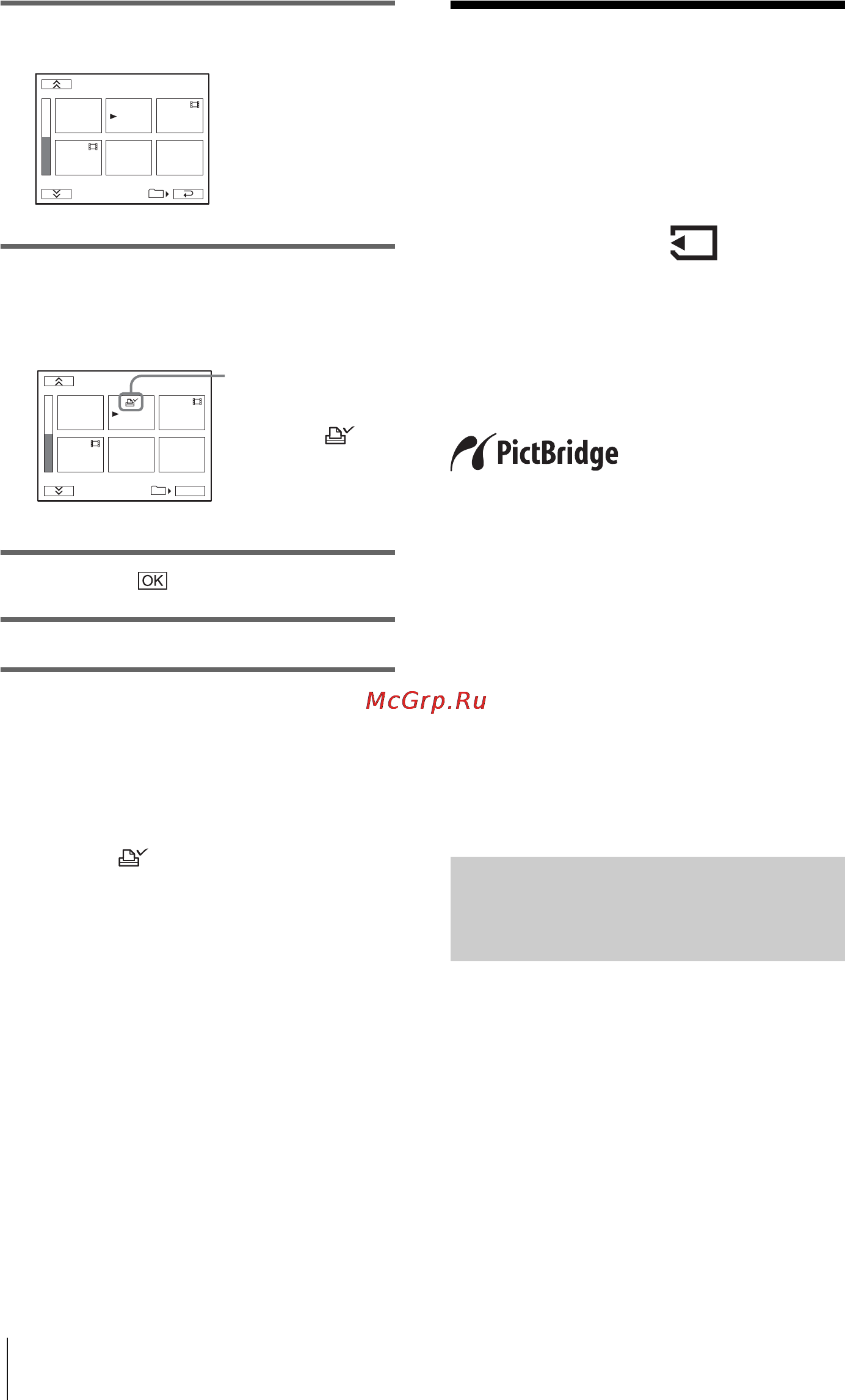 Sony DCR-TRV480E [256/316] Печать записанных изображений принтер совместимый с pictbridge