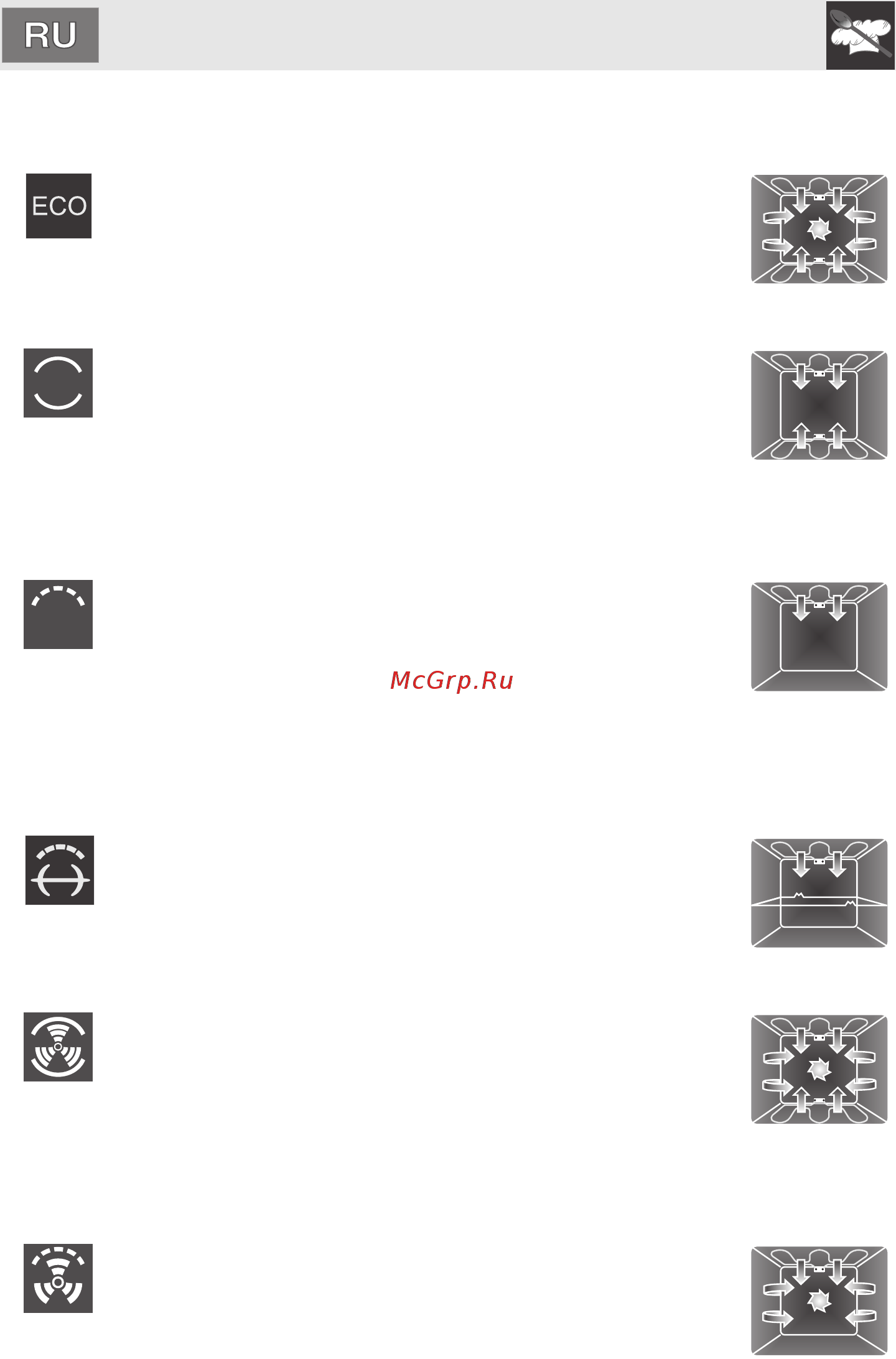 Smeg SC115A [34/64] Ðåæèìû ðàáîòû äóõîâêè