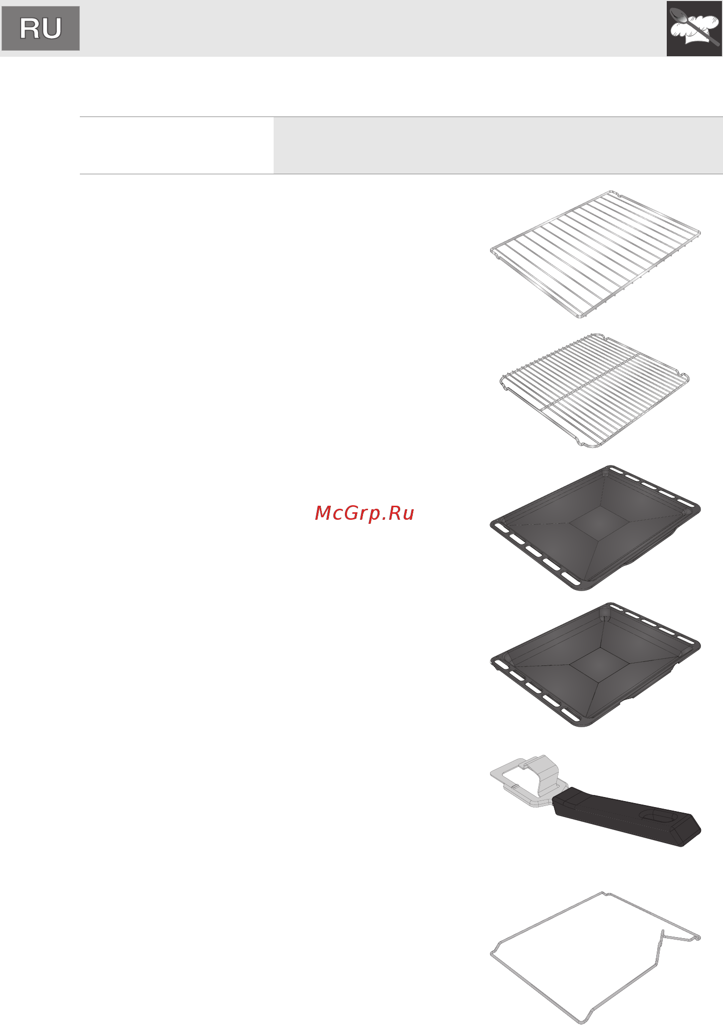 Smeg SC115X [8/64] Ïðèíàäëåæíîñòè â êîìïëåêòå äóõîâêè