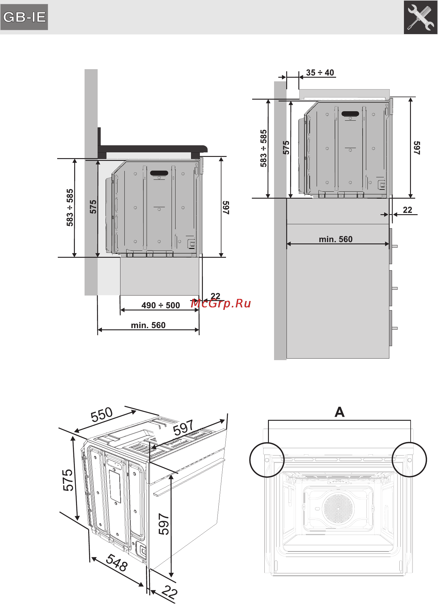 Smeg F608SN [30/30] Instructions for the installer