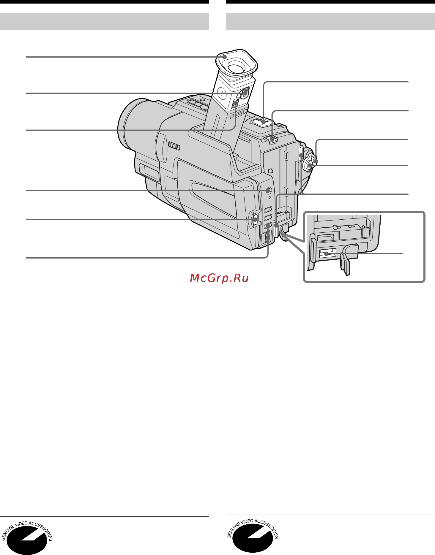 Sony DCR-TRV130E [128/140] Quick reference identifying the parts and controls