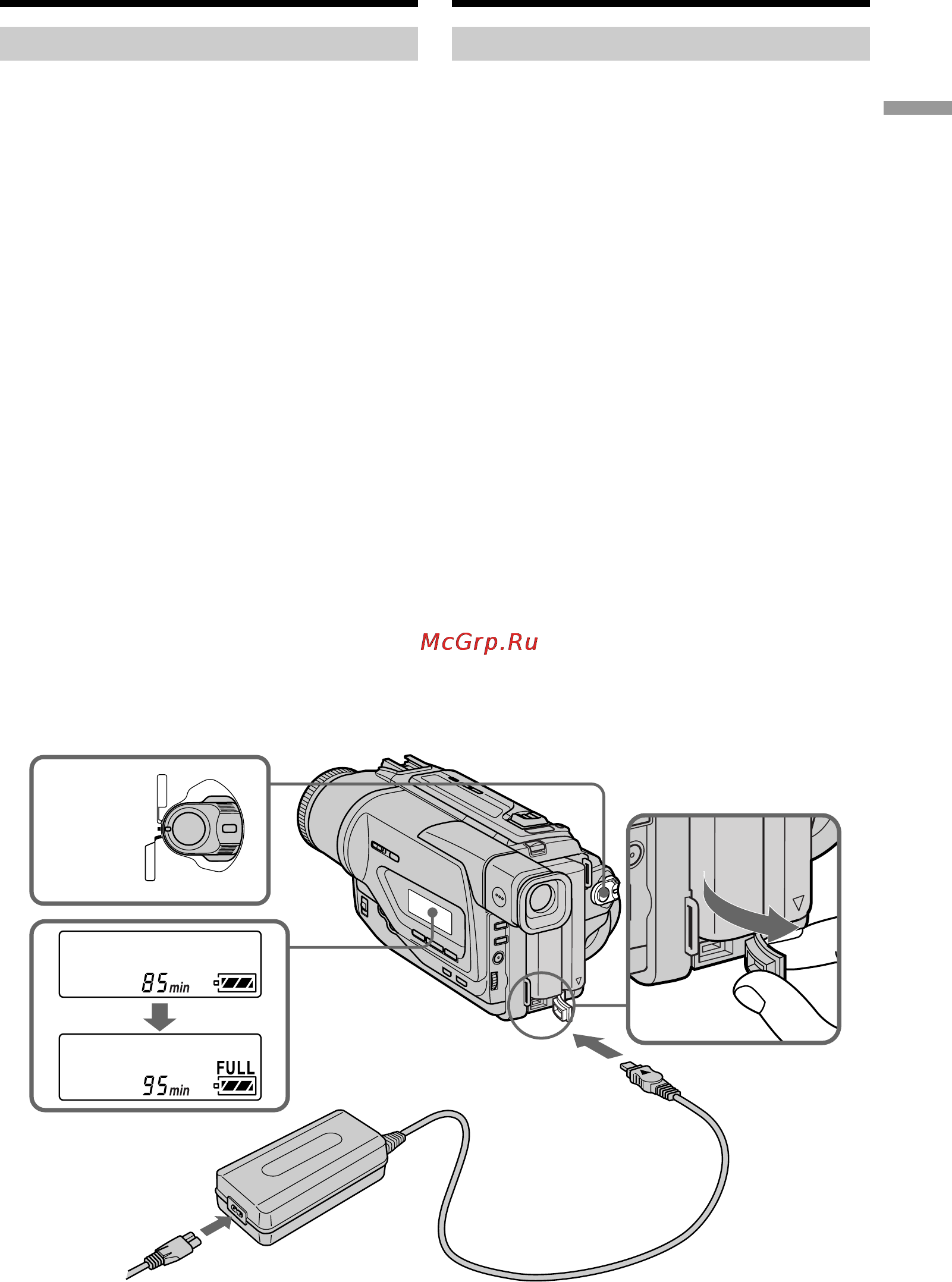 Sony DCR-TR8000E [13/128] Charging the battery pack