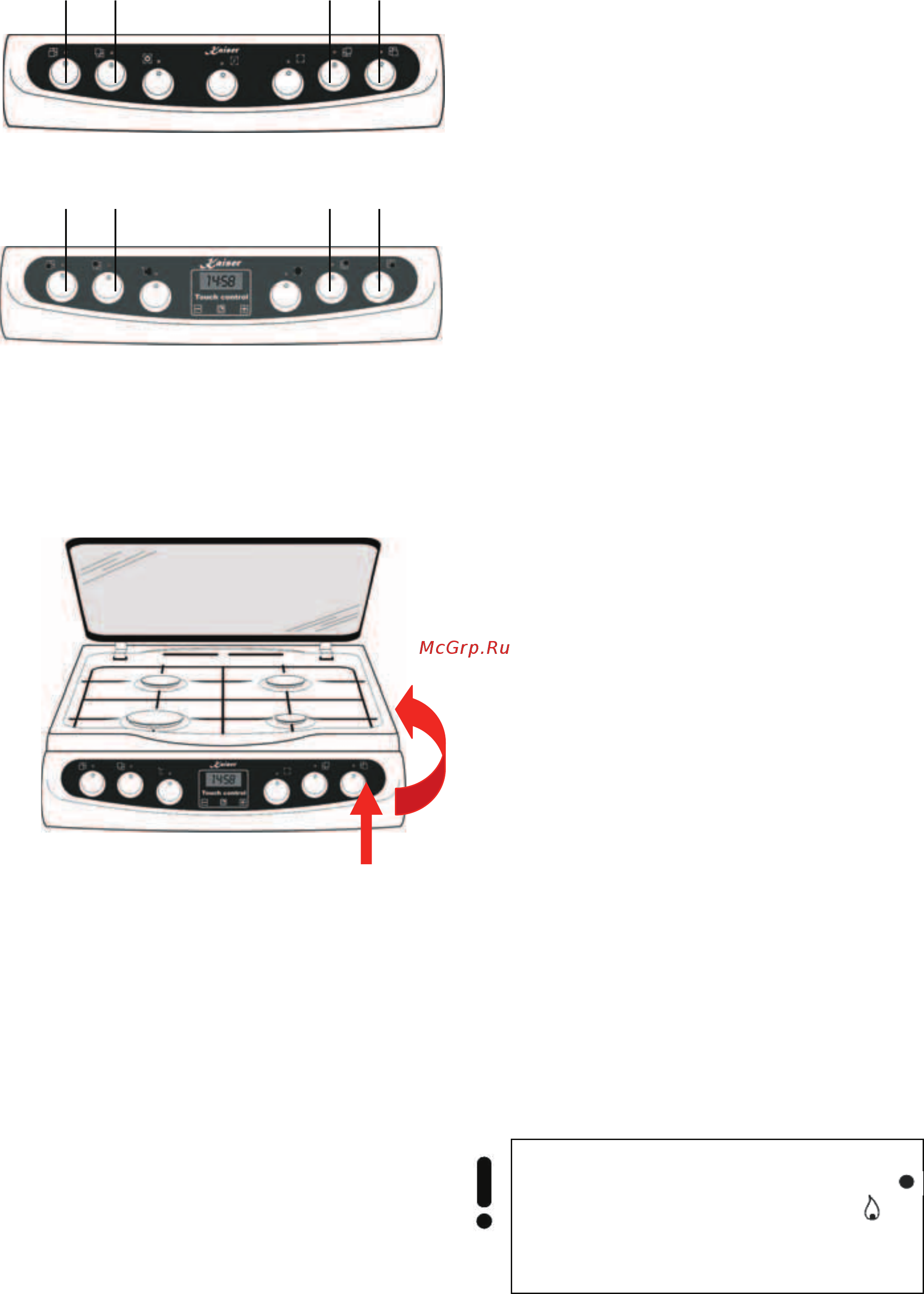 Kaiser HGE 60301 NW [24/84] Gas cooking zones control