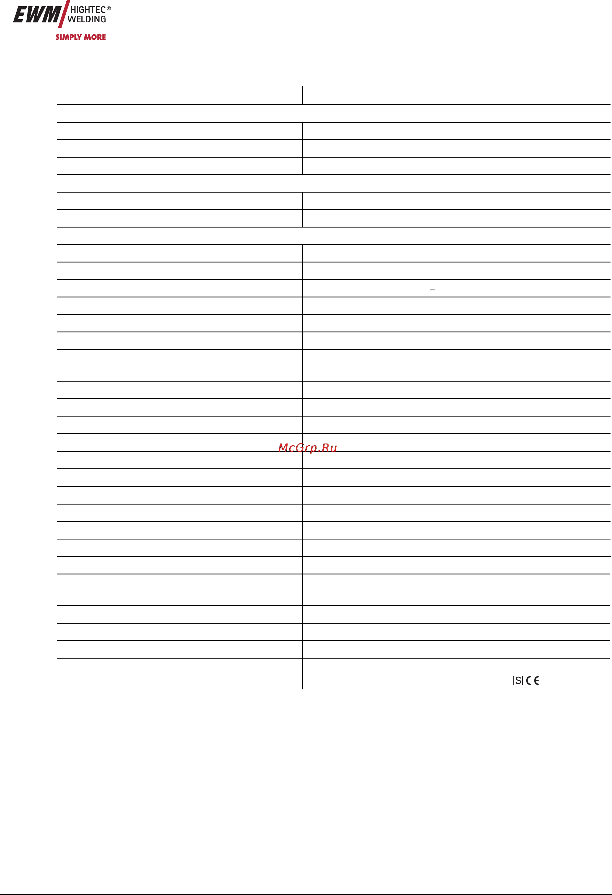 Ewm PHOENIX 421 DW BASIC 090-005060-00102 [13/95] Технические характеристики