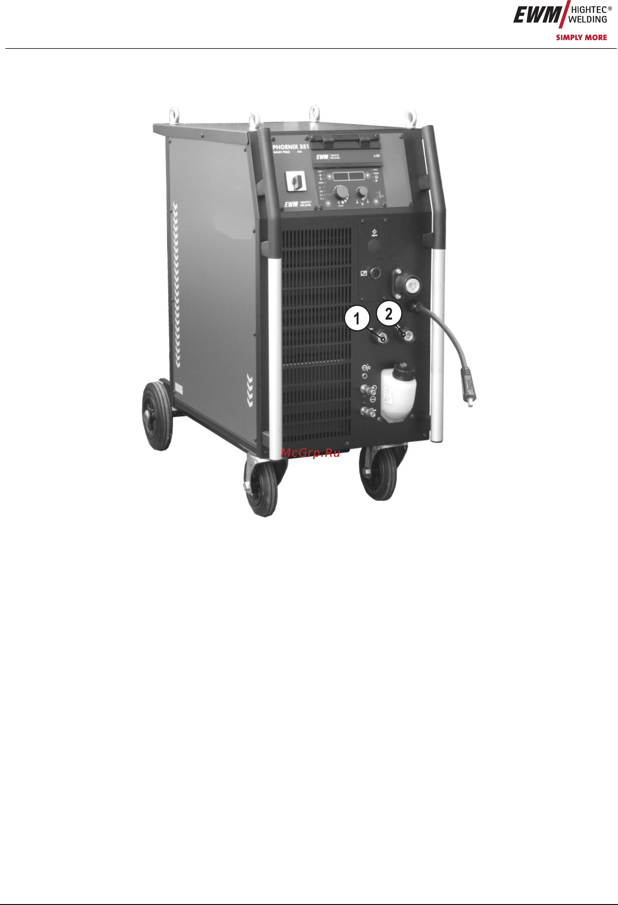 Ewm PHOENIX 421 DW BASIC 090-005060-00102 [72/95] Подключение электрододержателя и кабеля массы