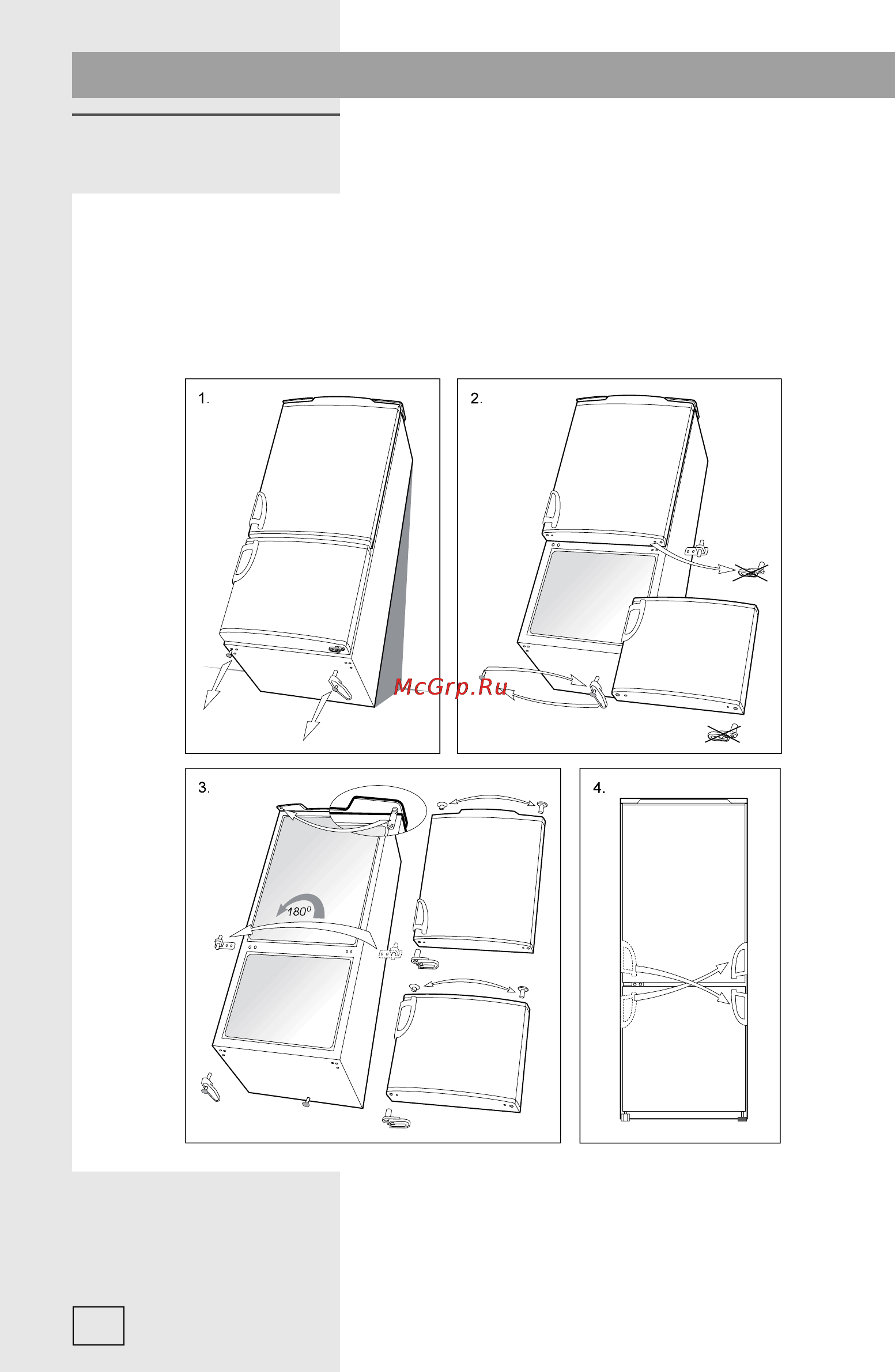 Smeg CR322ANF [8/28] Изменение направления открывания дверцы