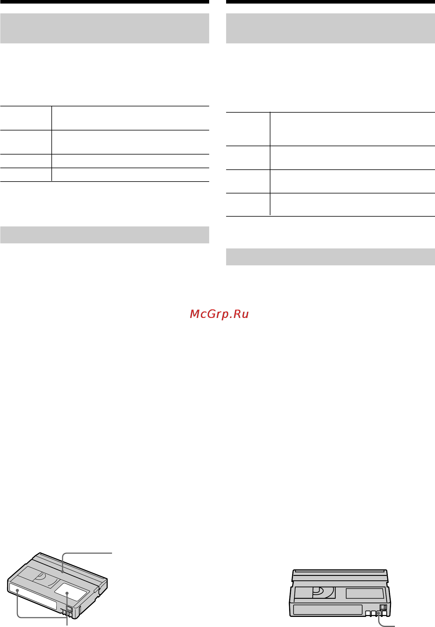 Sony DCR-PC101E [284/316] Notes on the cassette