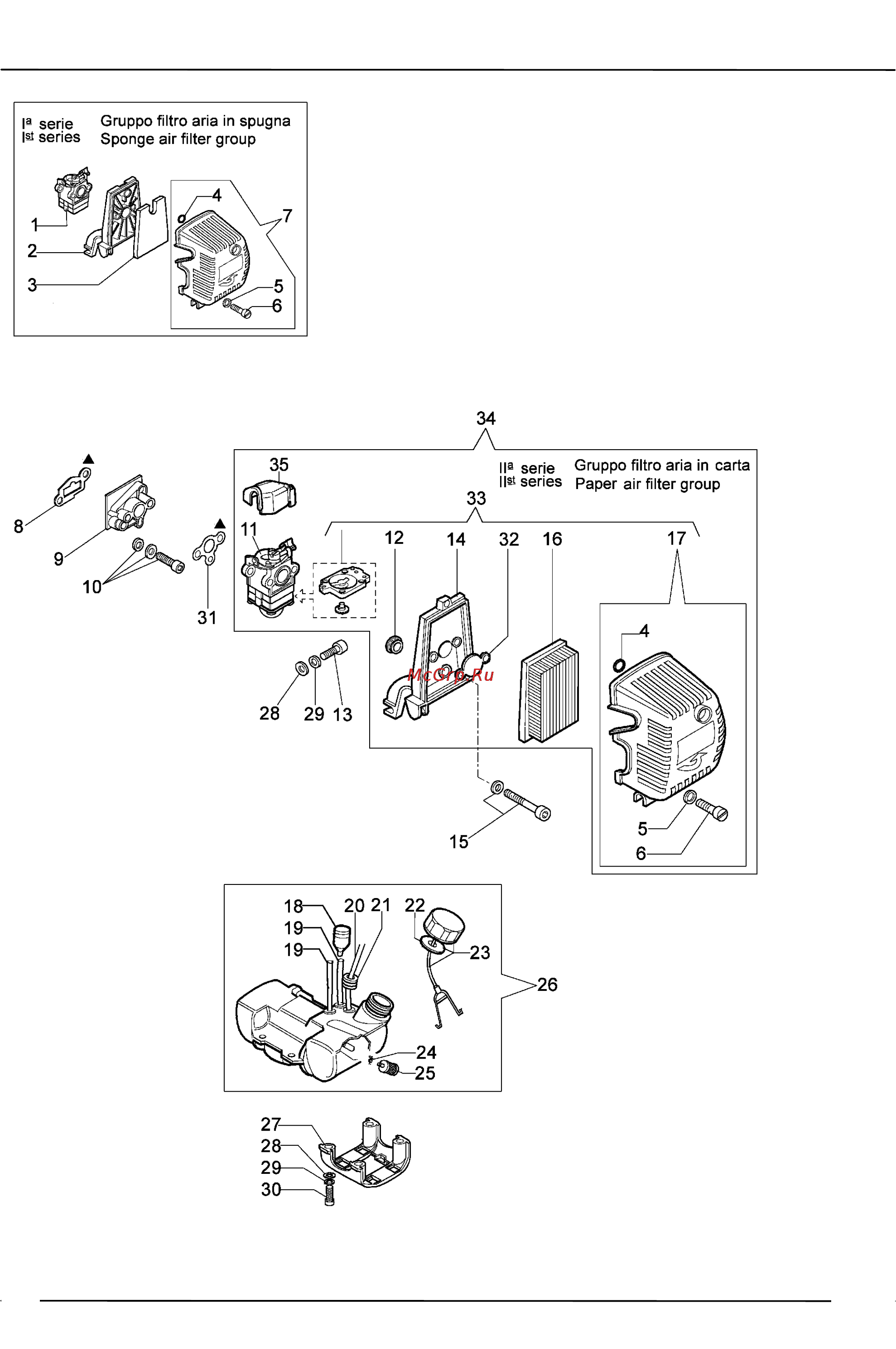 Efco 8530 [9/16] Fuel tank and air filter