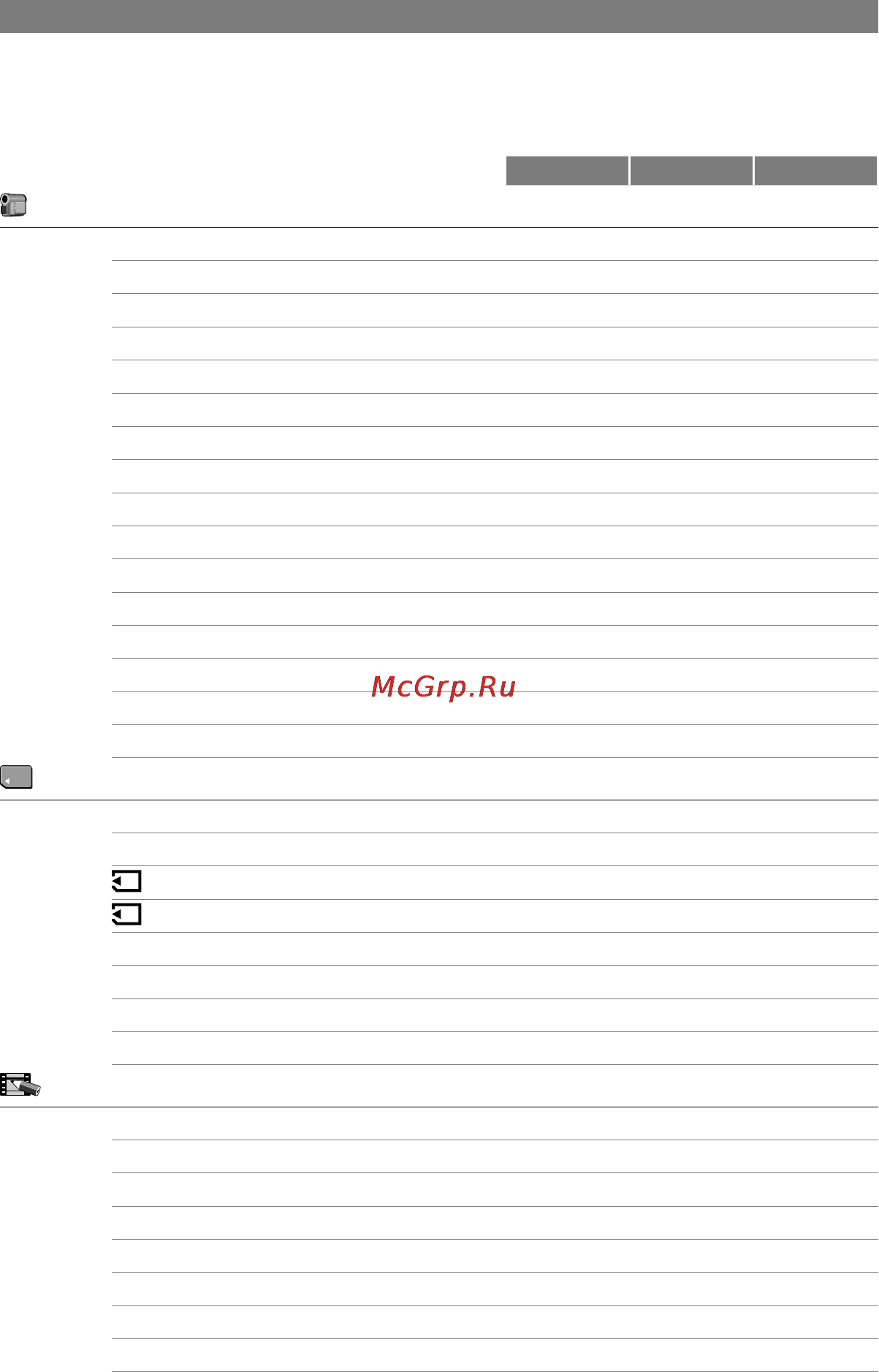 Sony DCR-HC39E [36/263] Menyalternativ