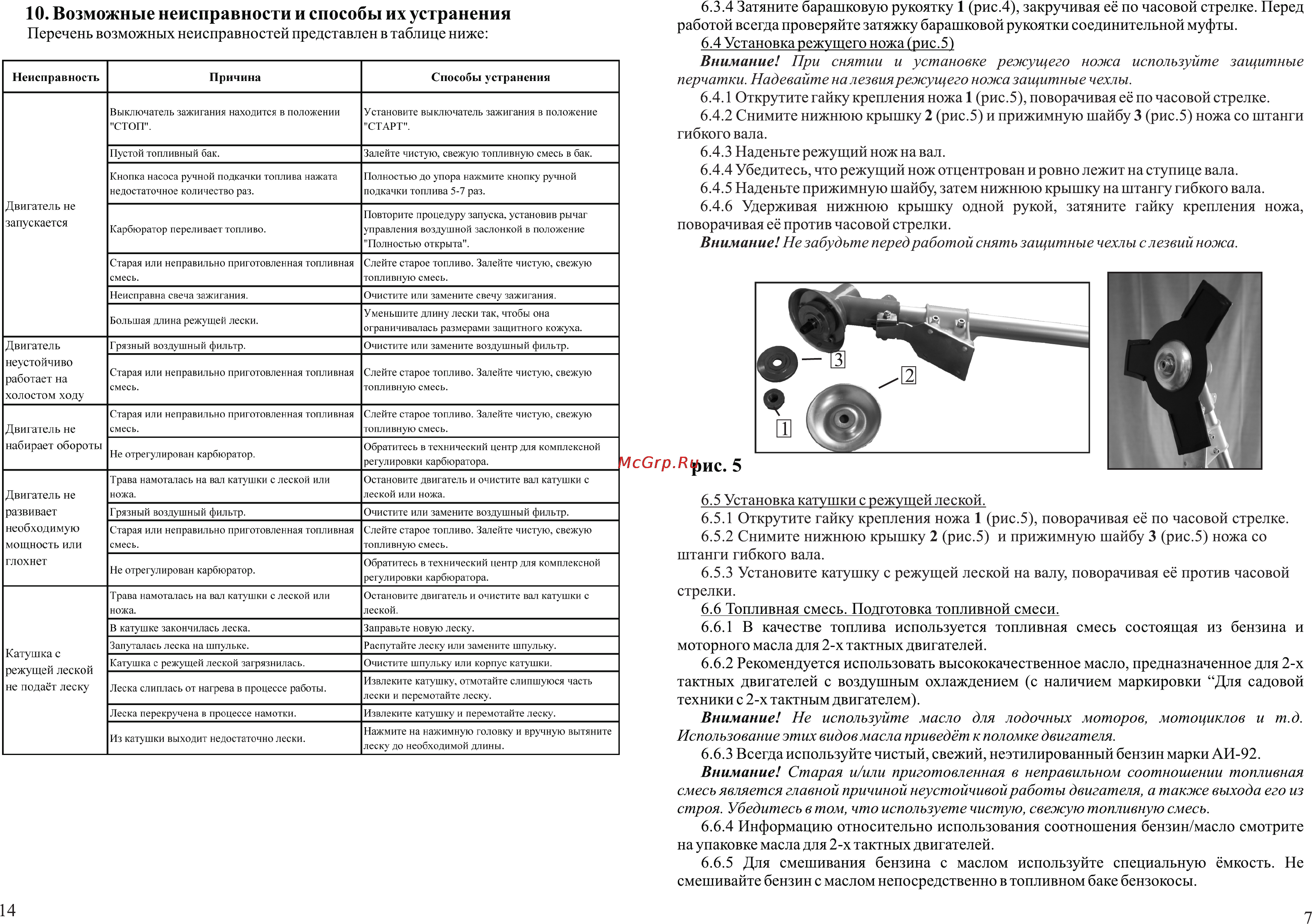 Калибр БК-900 [7/10] Внимание не используйте масло для лодочных моторов мотоциклов и т д
