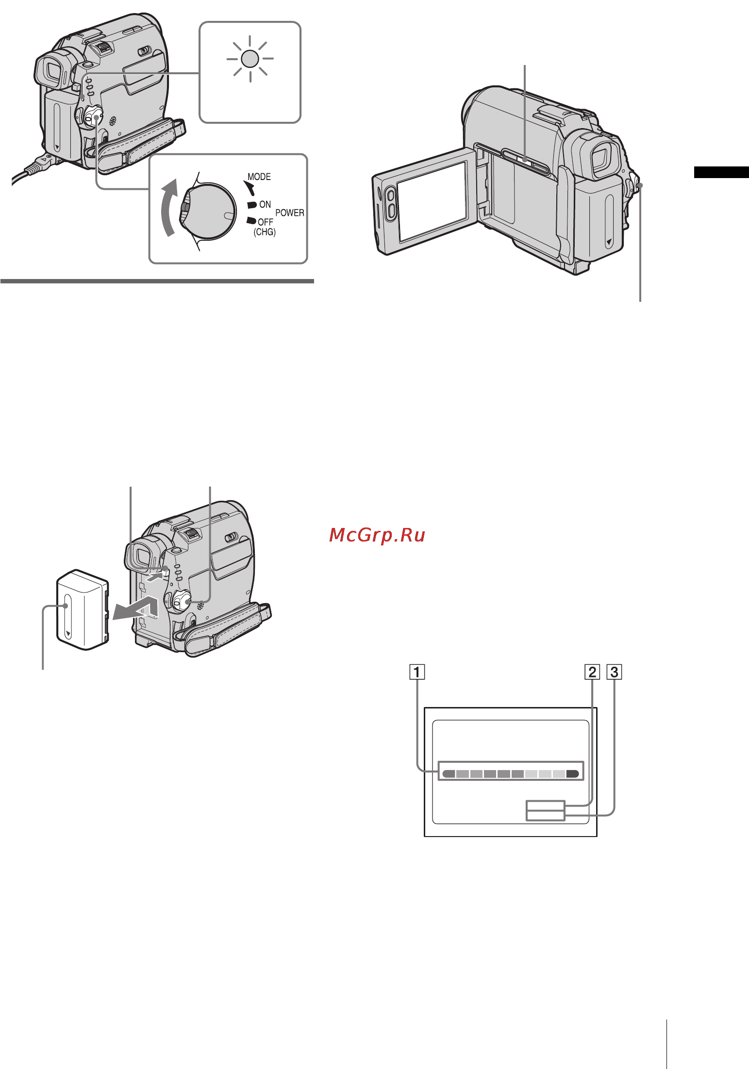 Sony DCR-HC40E [161/312] Снятие батарейного блока