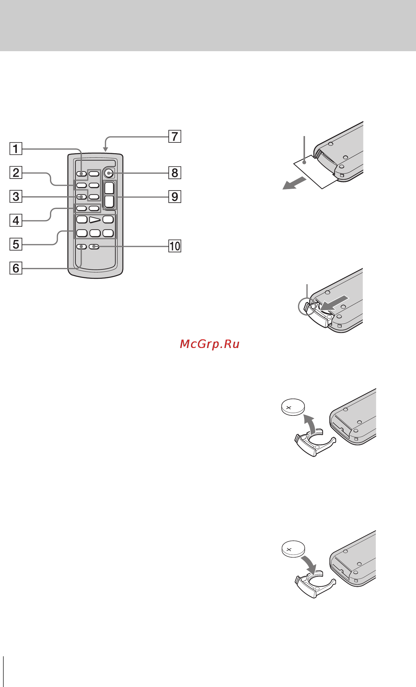 Sony DCR-HC40E [302/312] Пульт дистанционного управления
