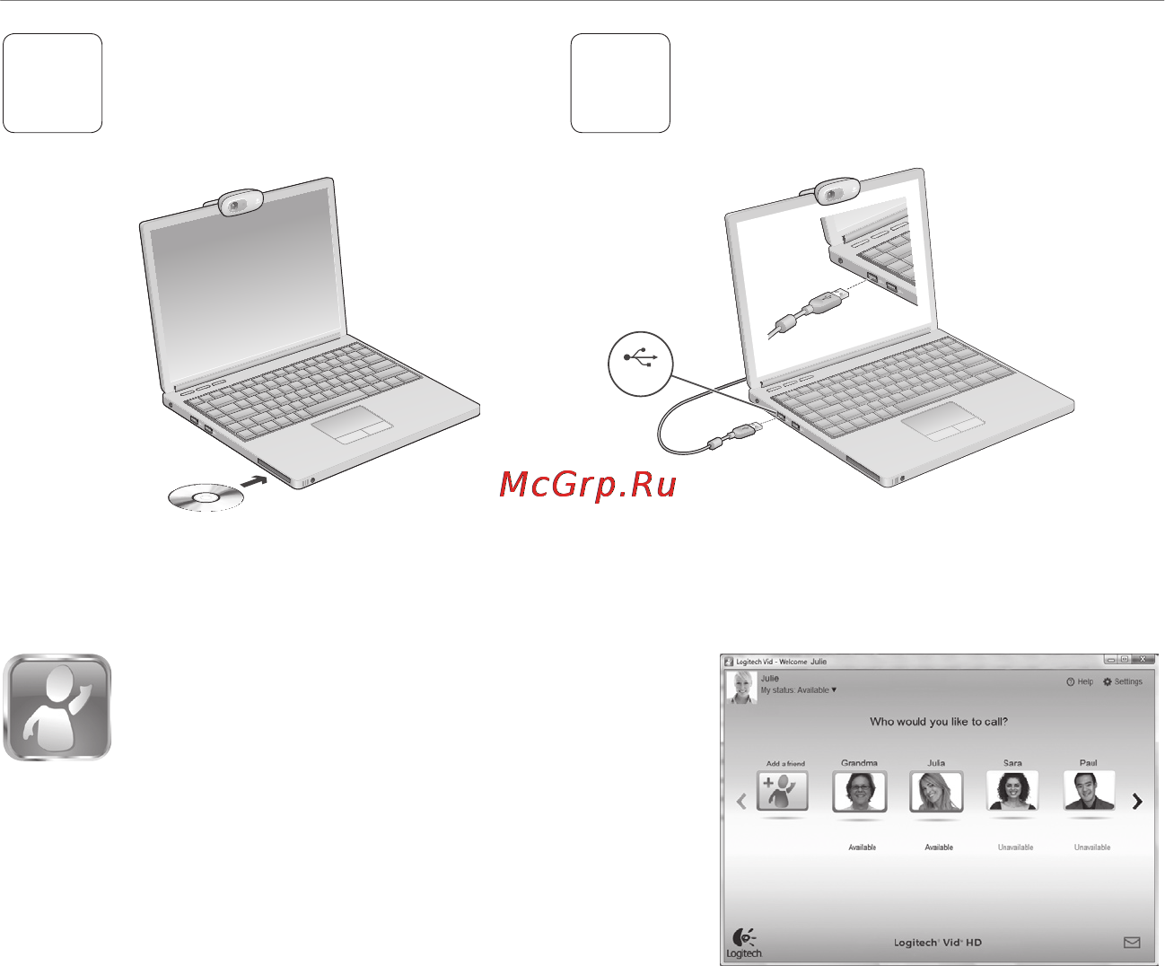 Logitech C270 (960-000728) [55/94] Kaip naudotis vaizdo skambučiais